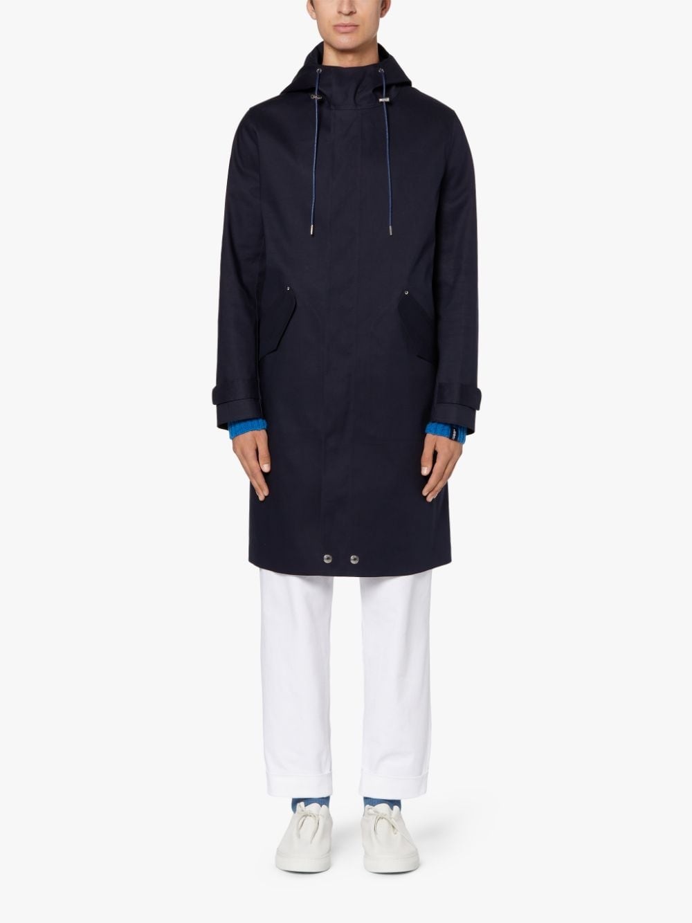 GRANISH NAVY BONDED COTTON HOODED COAT | GR-1032 - 2
