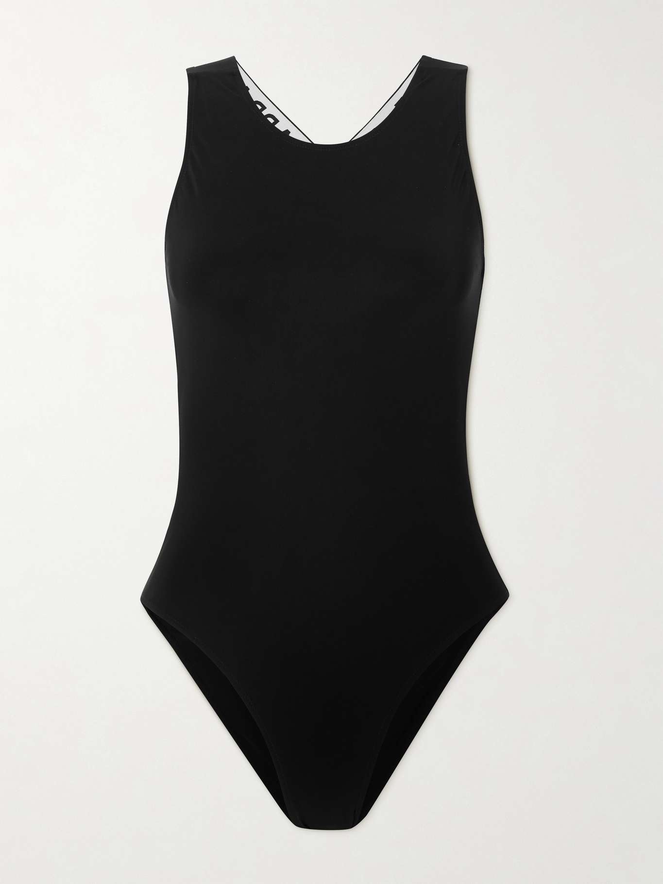 Open-back jacquard-trimmed swimsuit - 1