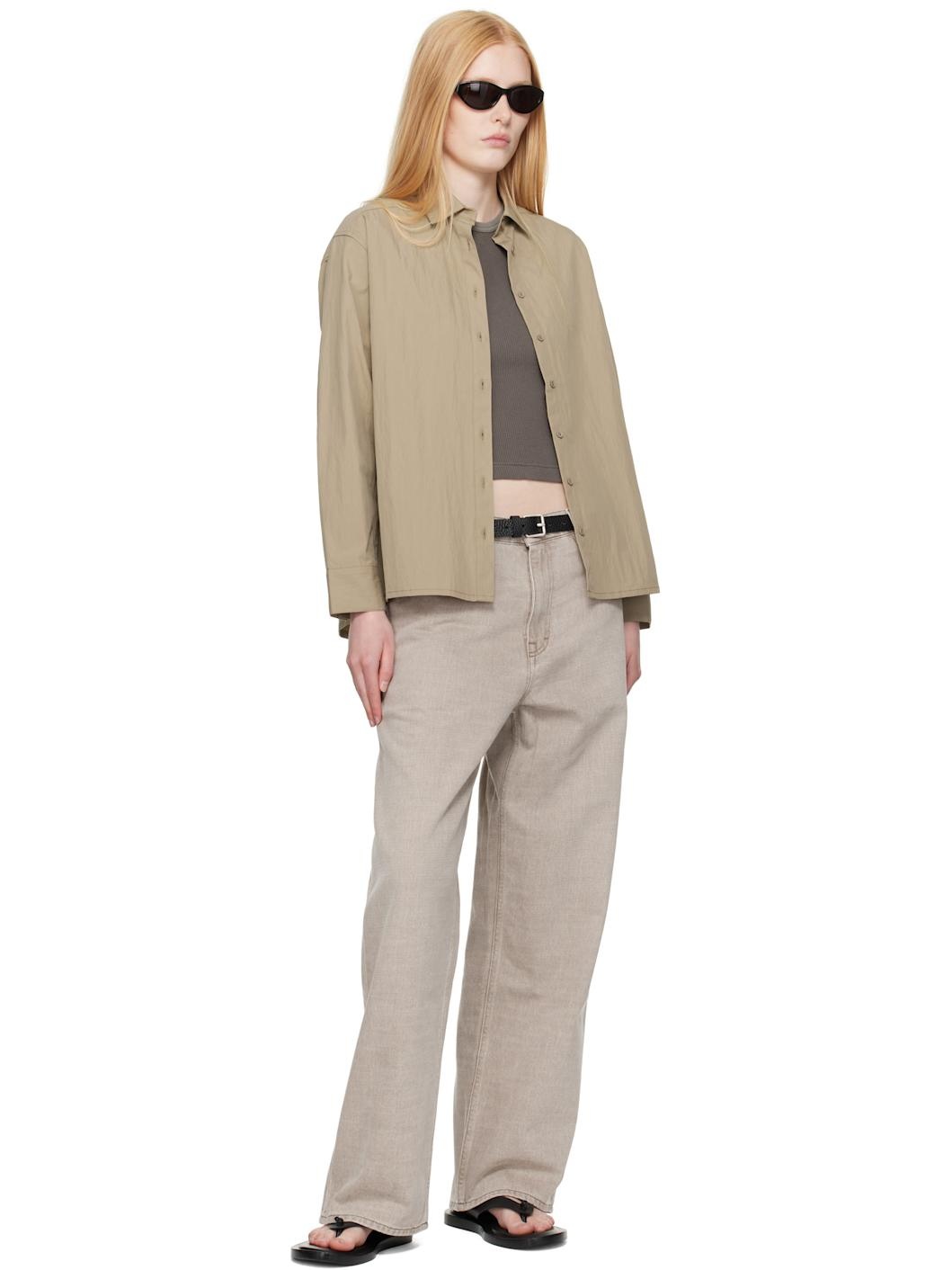 Beige Vast Cut Jeans - 4