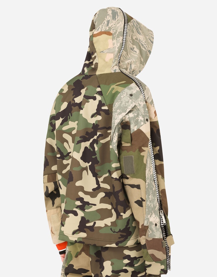 Camouflage patchwork jacket with hood - 5