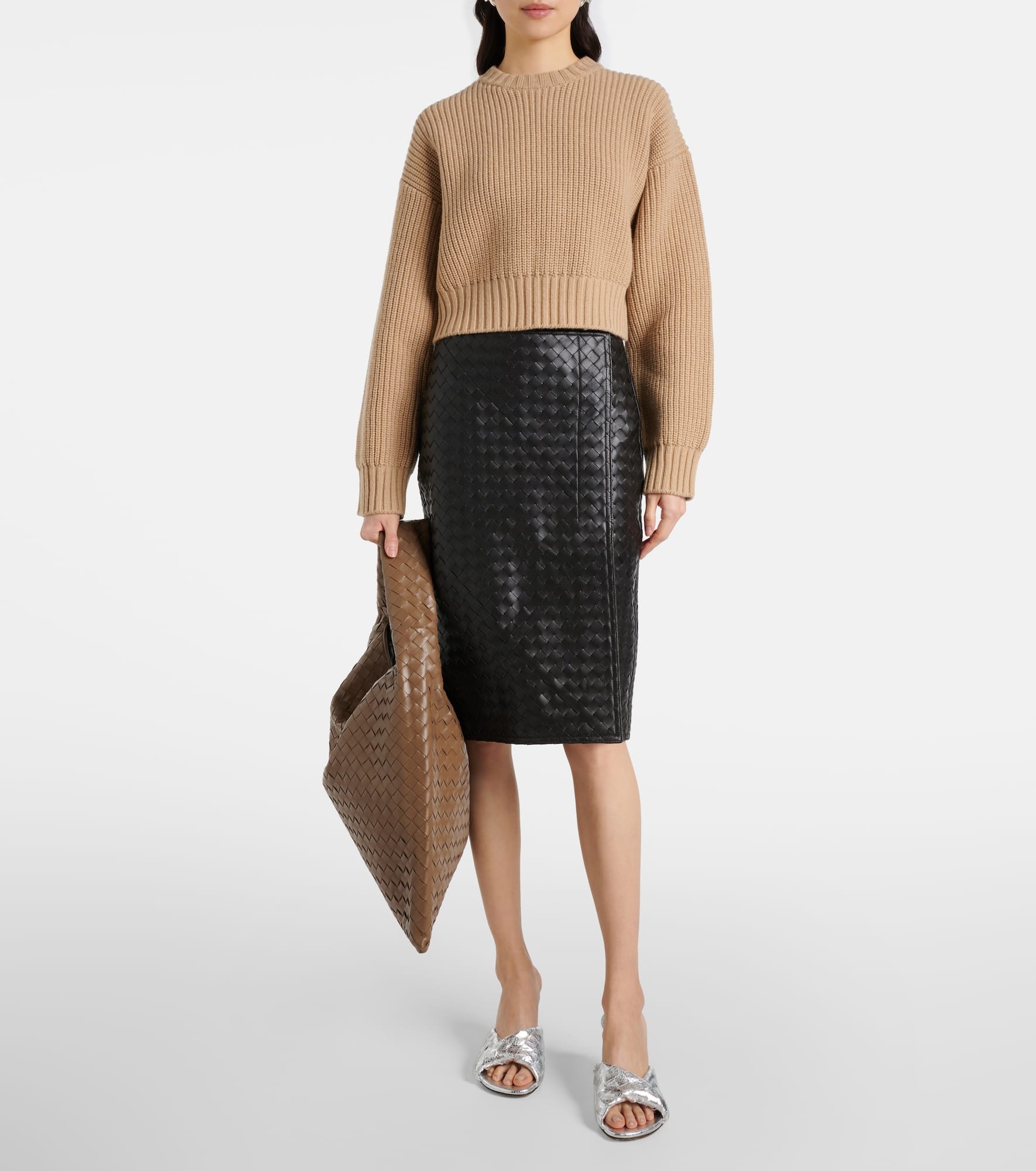 Cropped wool and cashmere sweater - 2