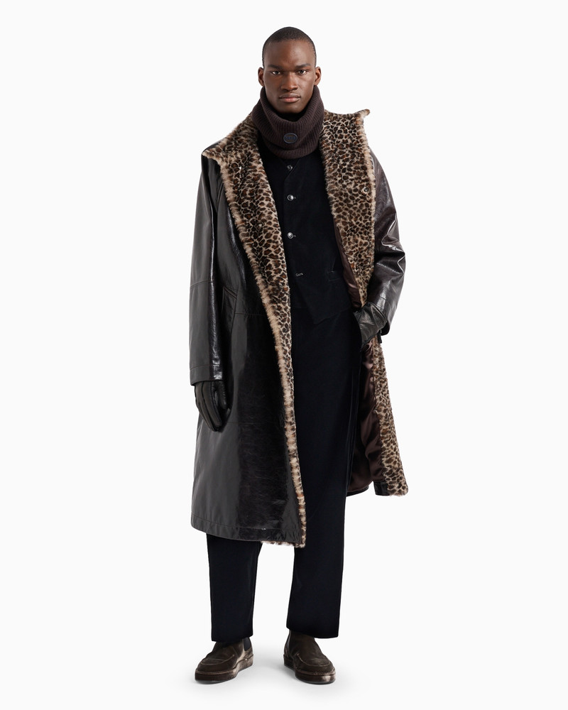 GIORGIO ARMANI Velvet, flat-front trousers outlook