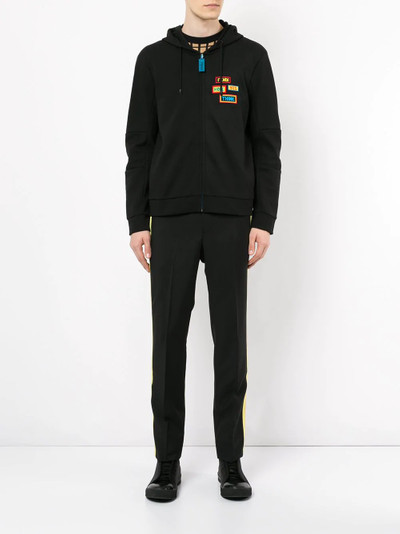 FENDI badge patch zip hoodie outlook