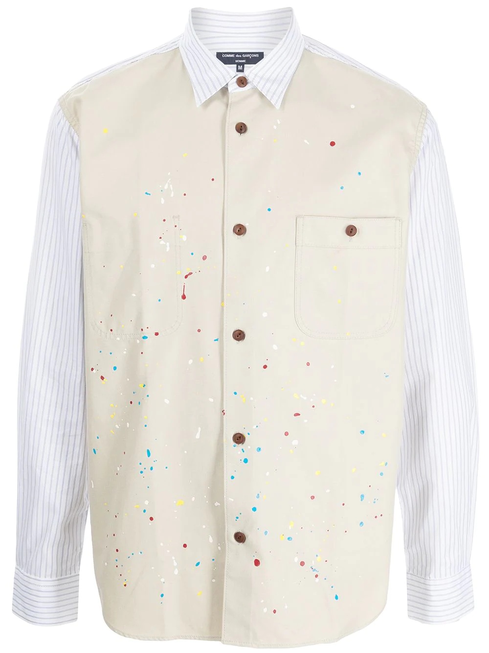 painterly-print cotton shirt - 1