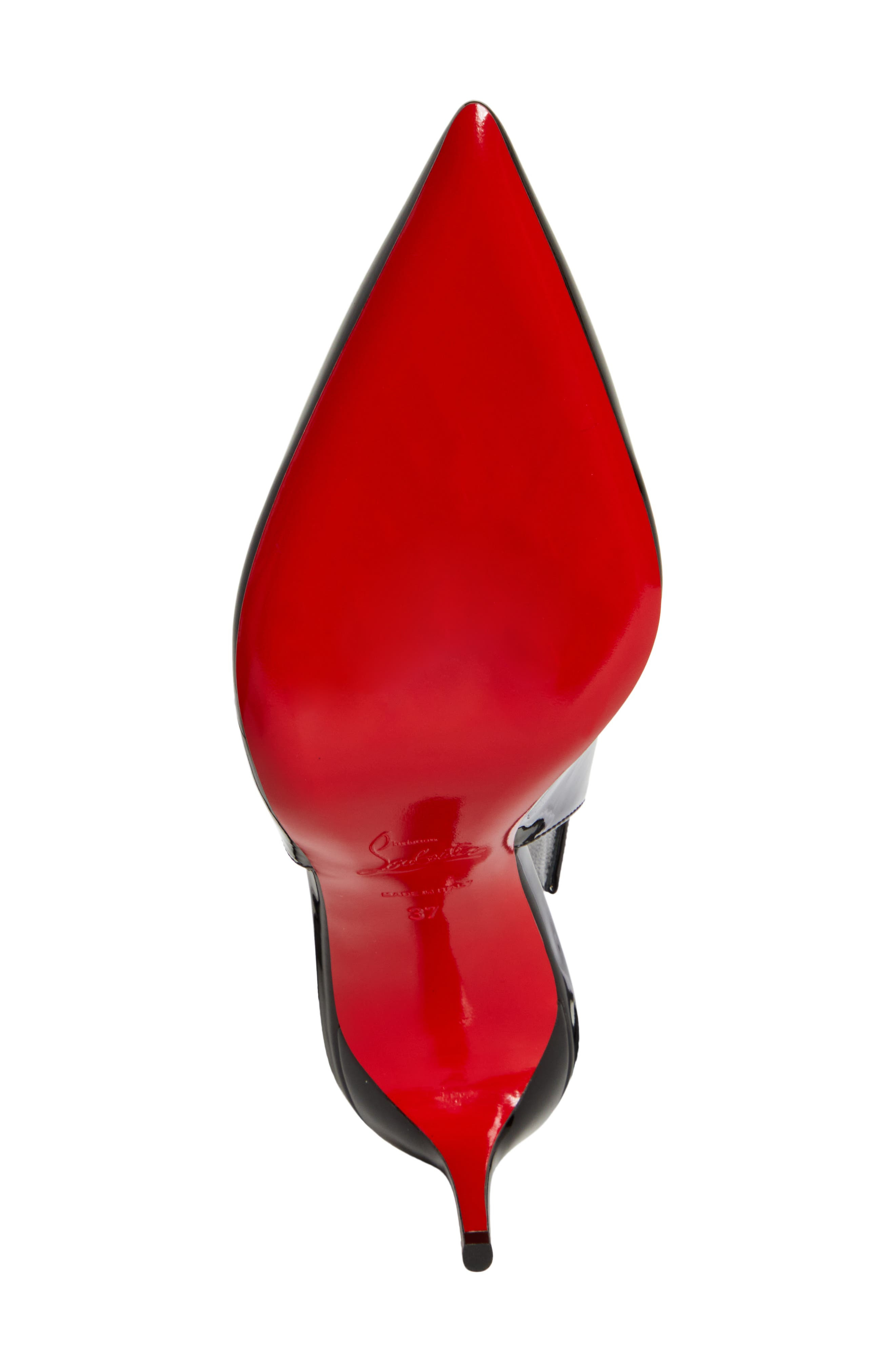 Christian Louboutin Hot Chick Pointed Toe Slingback Pump in B439 Black/Lin Black at Nordstrom - 6