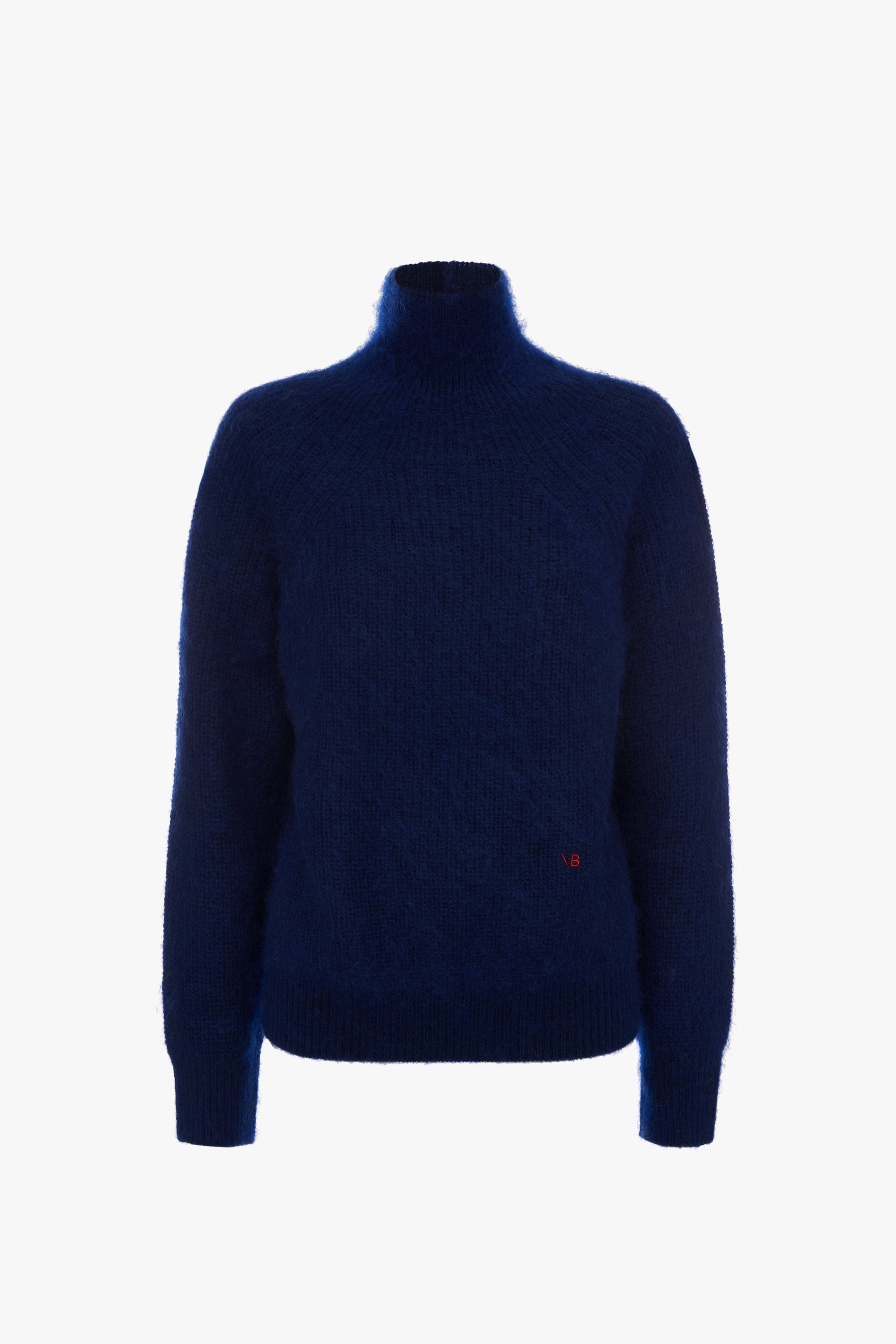 Polo Neck Jumper in Bright Navy - 1