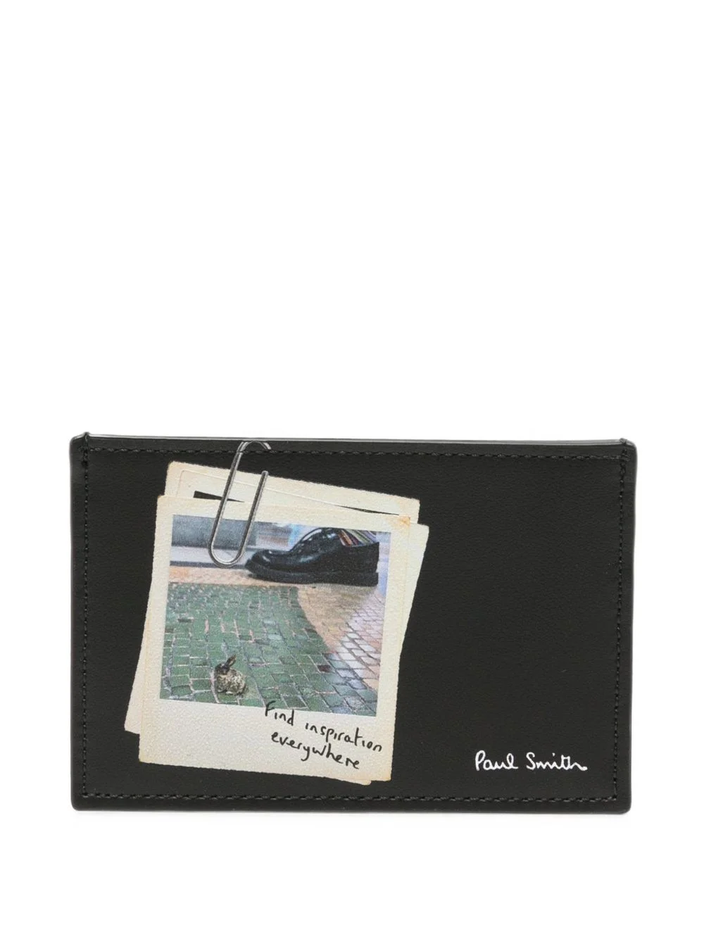 photo-print leather cardholder - 1