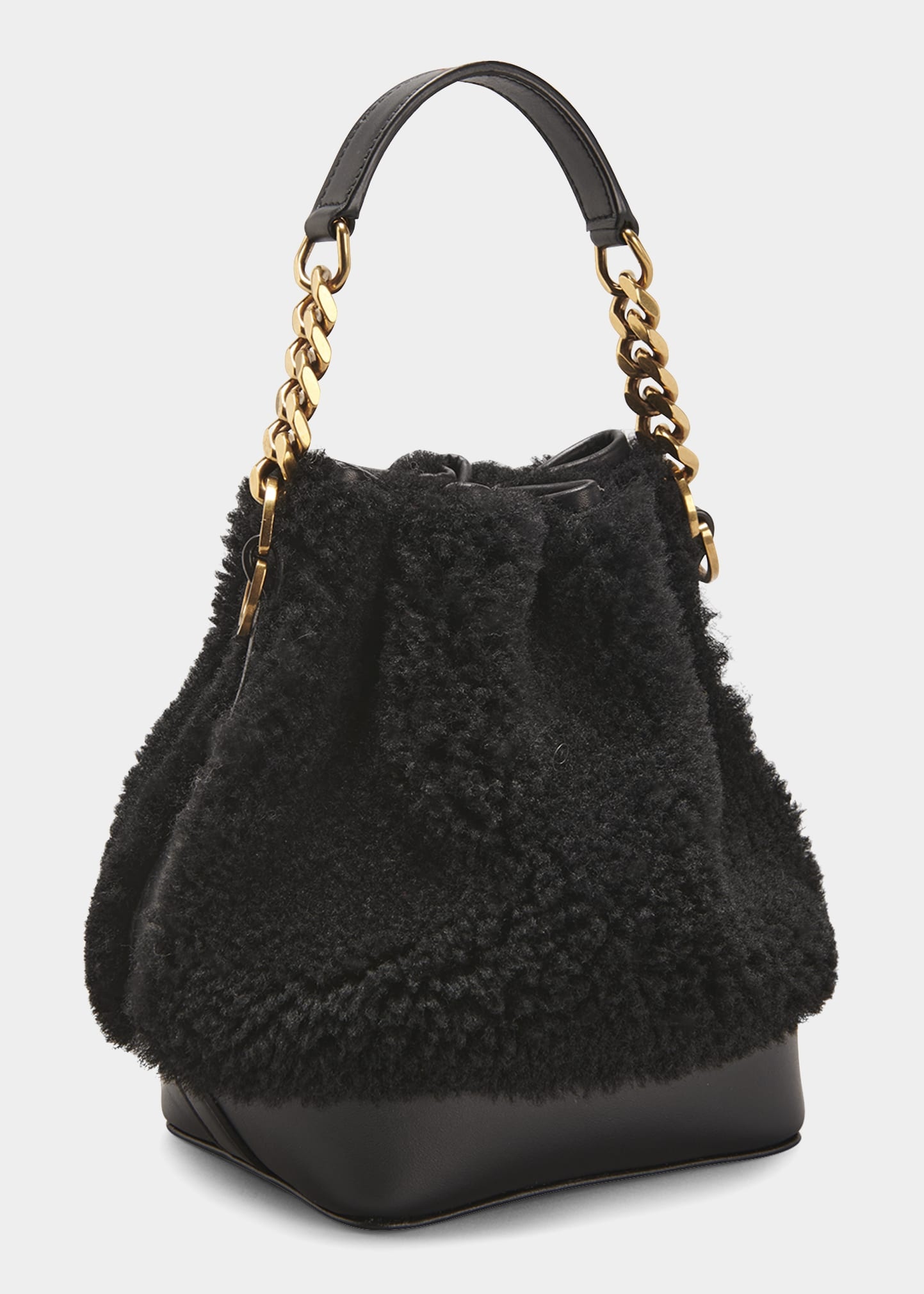 Emmanuelle Small Shearling Bucket Bag - 2