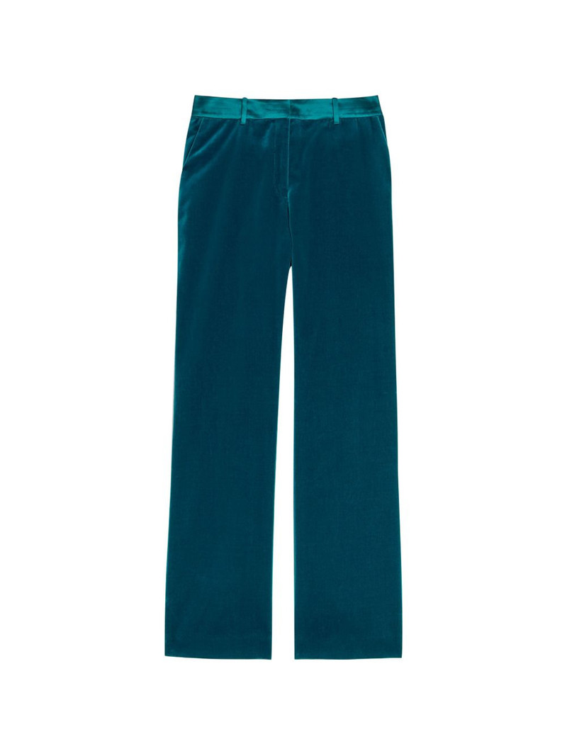 straight-leg velvet trousers 1