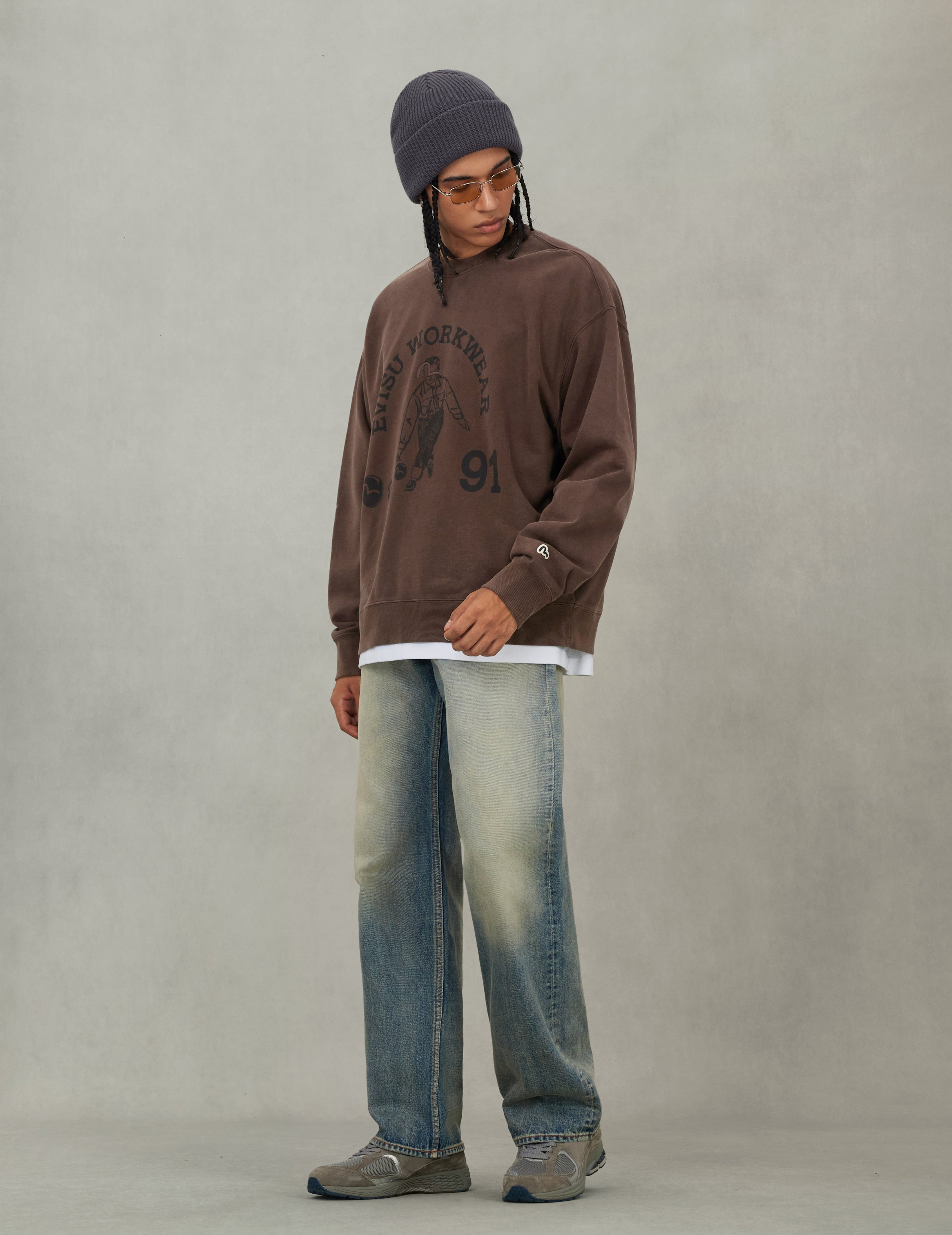 Bowling Workwear Print Relax Fit Sweatshirt - 5