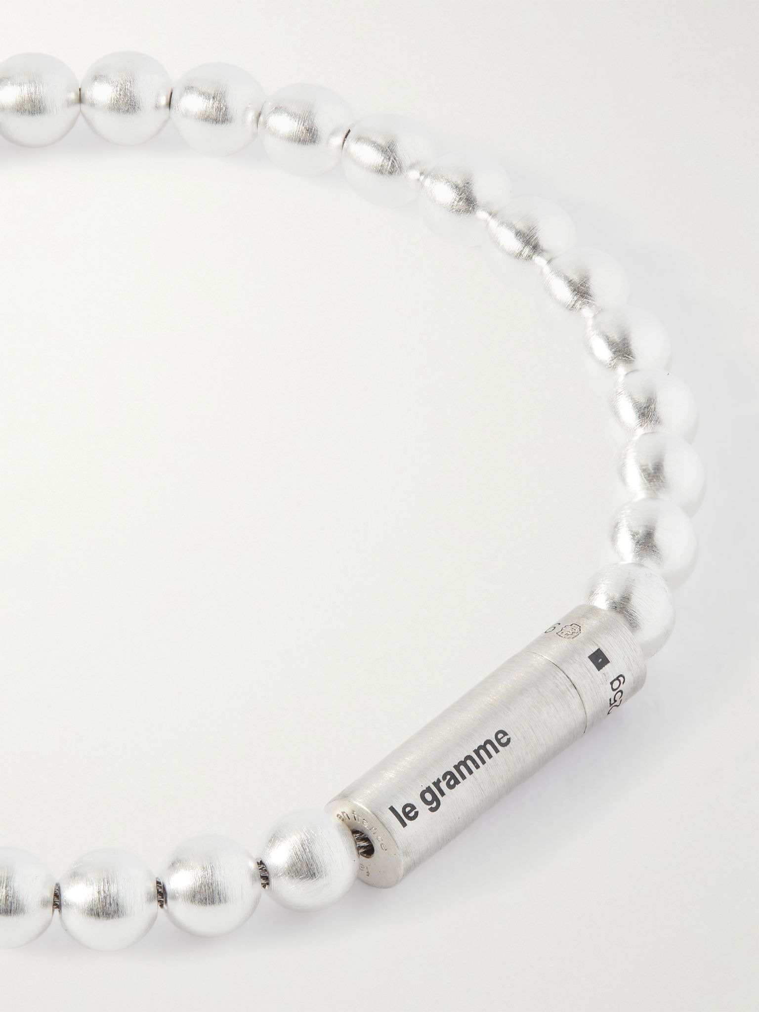 11g Recycled Sterling Silver Beaded Bracelet Silver - 4