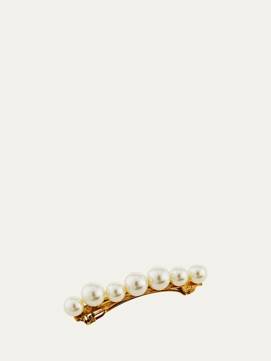 Gretal Glass Pearl Barrette - 1