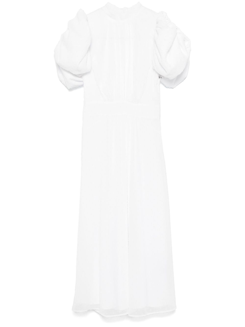 puff-sleeves midi dress - 1