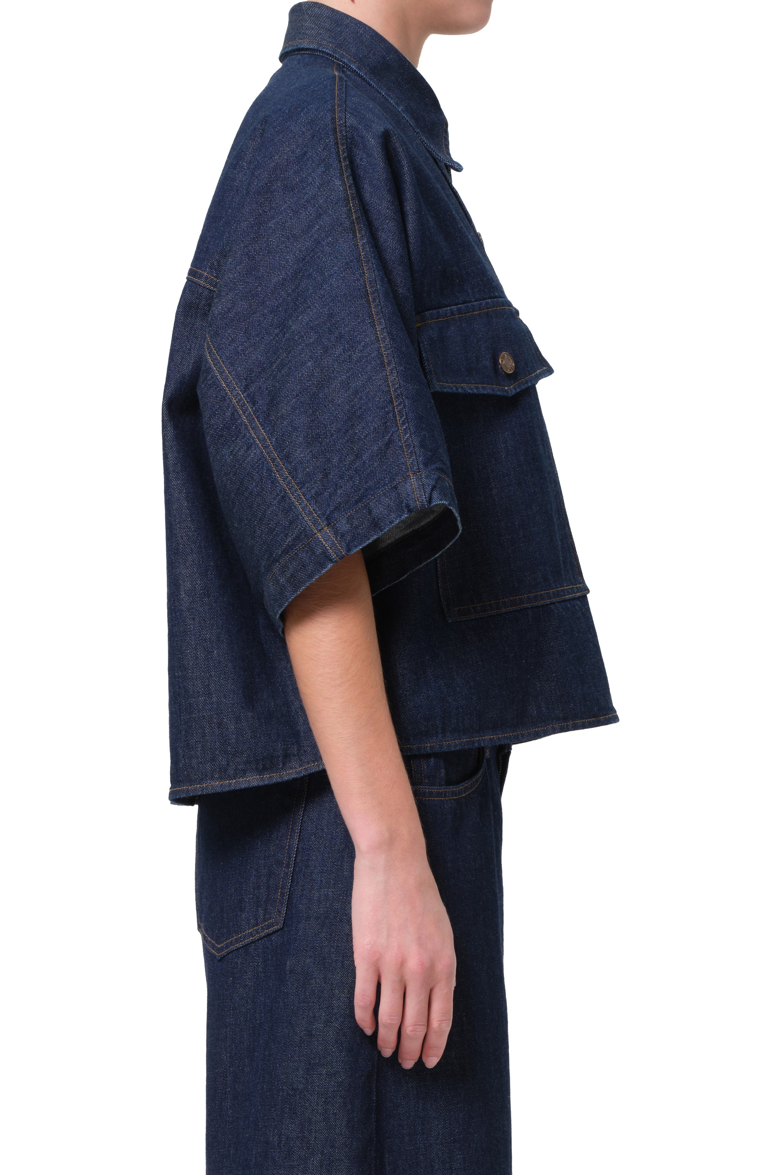 AGOLDE Taron Boxy Denim Button-Up Shirt in Pure at Nordstrom - 3