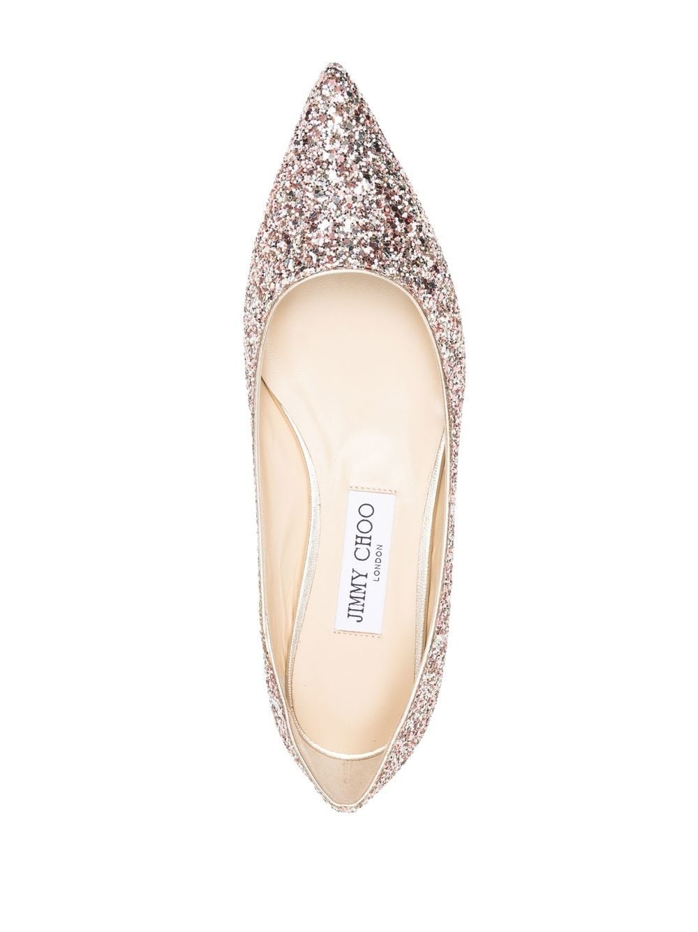 Romy glitter-embellished pointed-toe ballet flats - 4