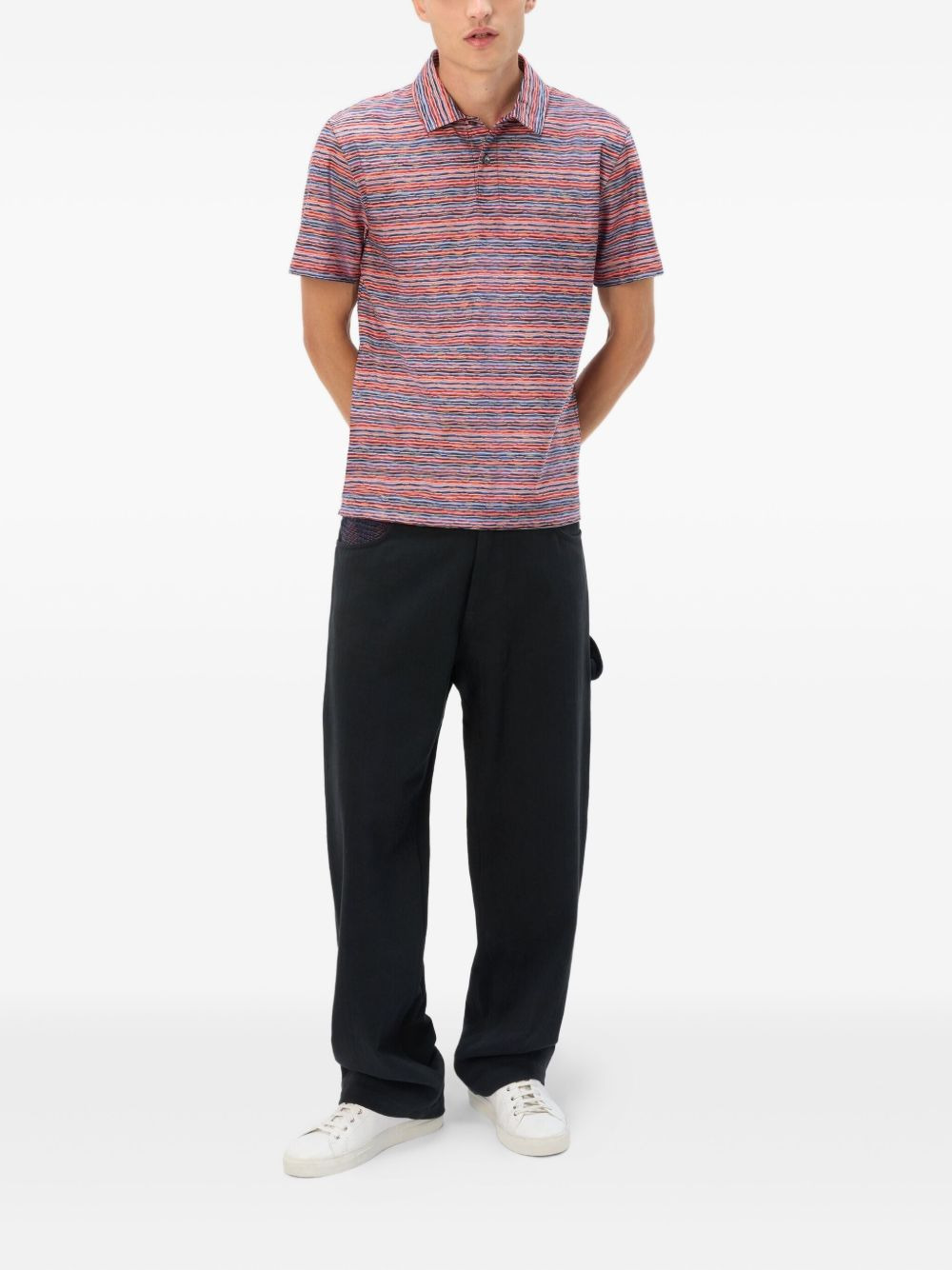 striped short-sleeve polo shirt - 2