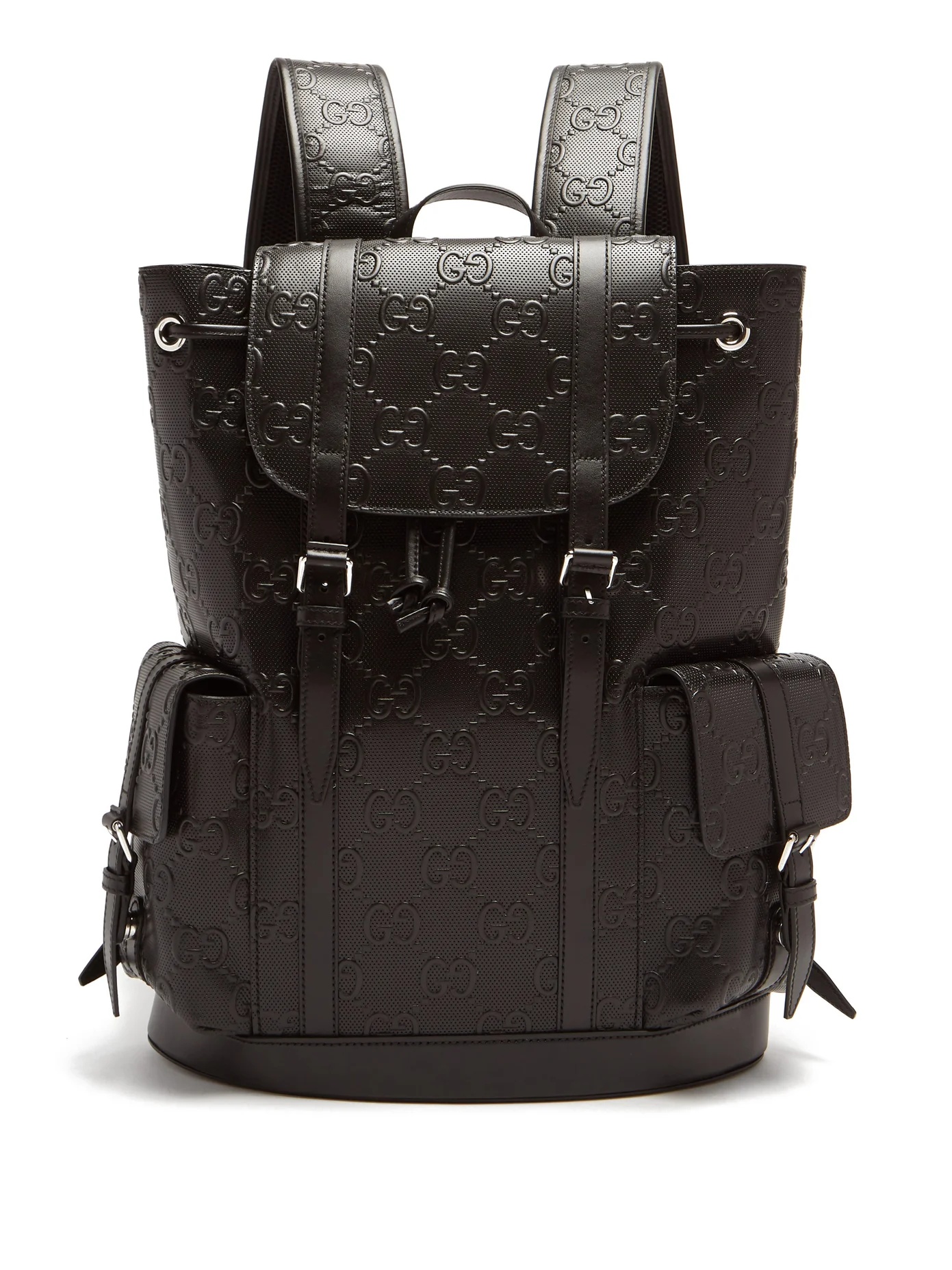 Explorer logo-embossed leather backpack - 1