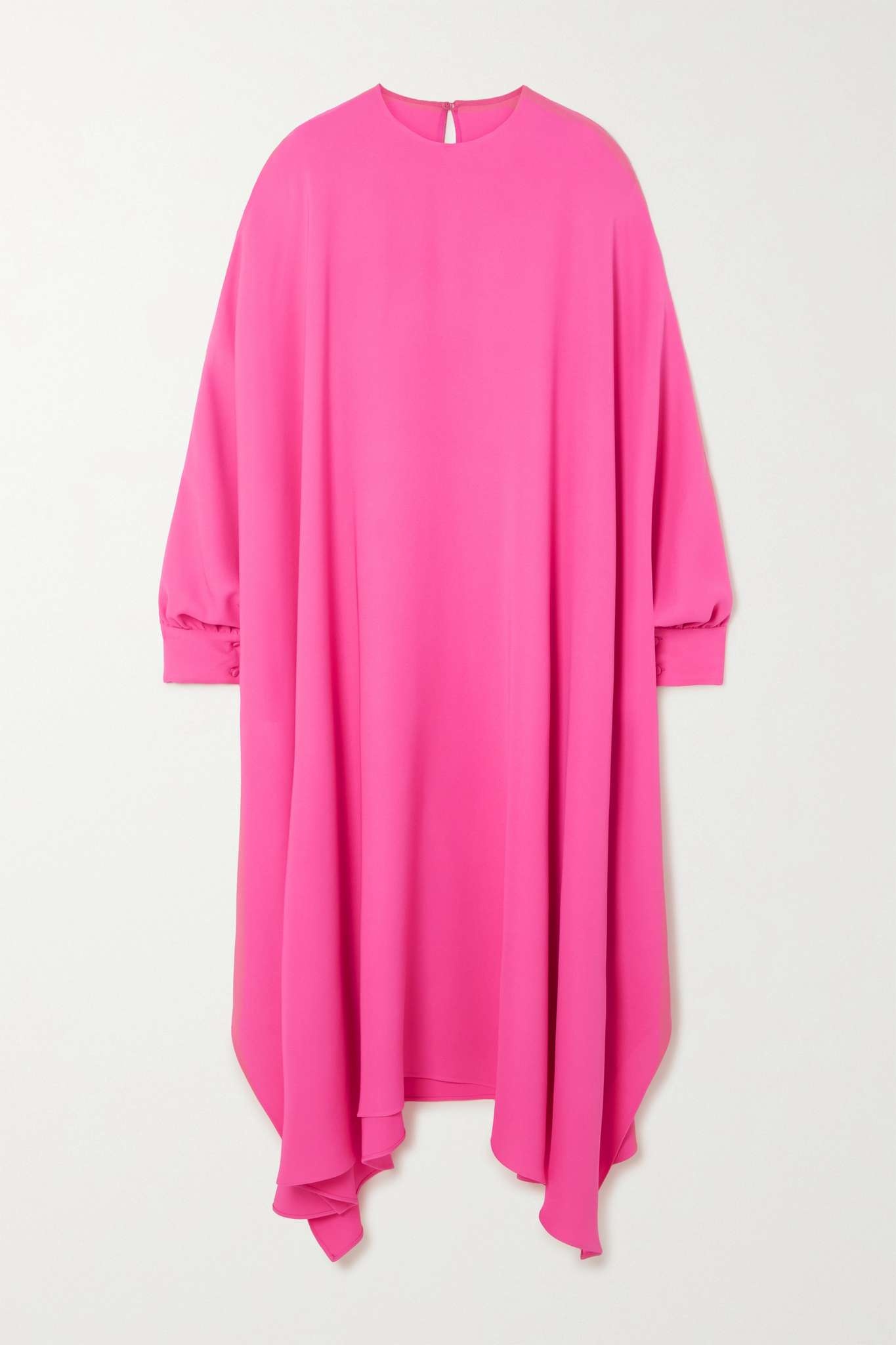 Oversized asymmetric draped silk-crepe dress - 1