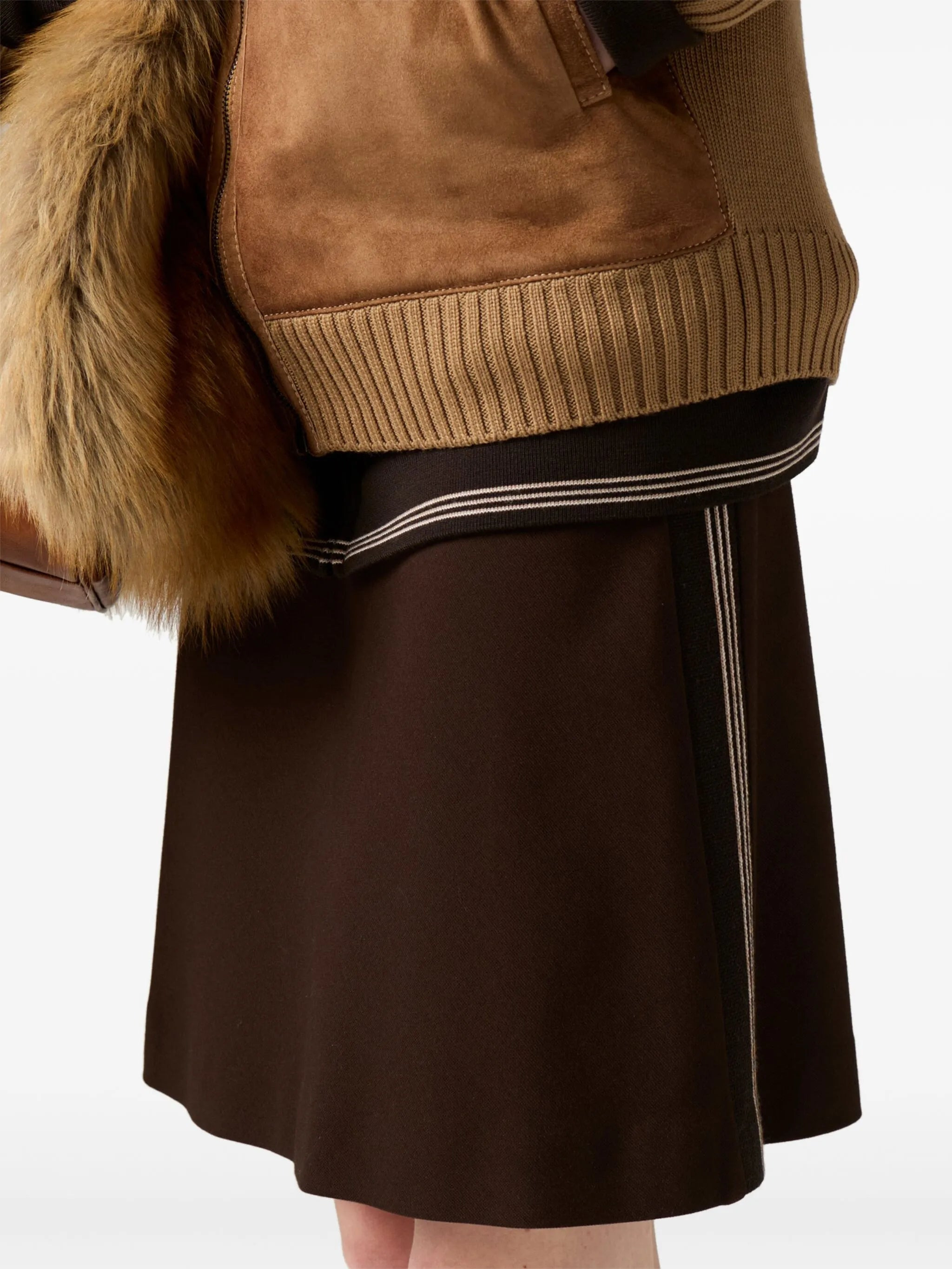 Miu Miu Logo-detail Ribbed Mini Skirt - 5