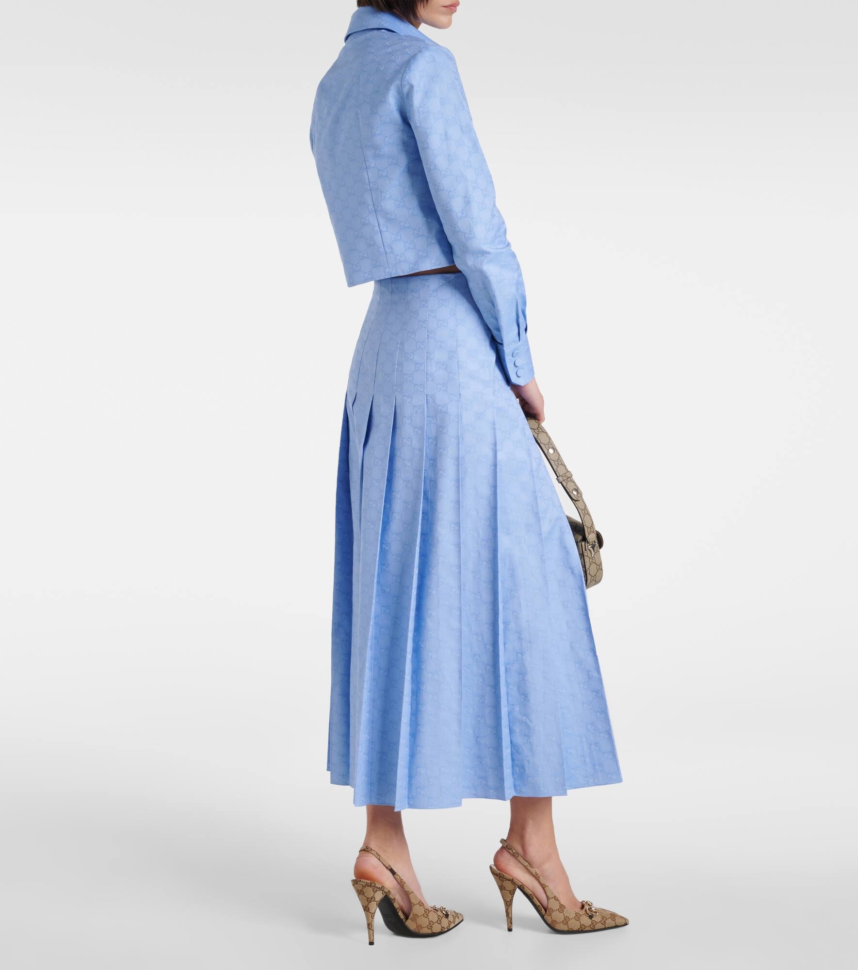 GG Supreme Oxford cotton midi skirt - 3