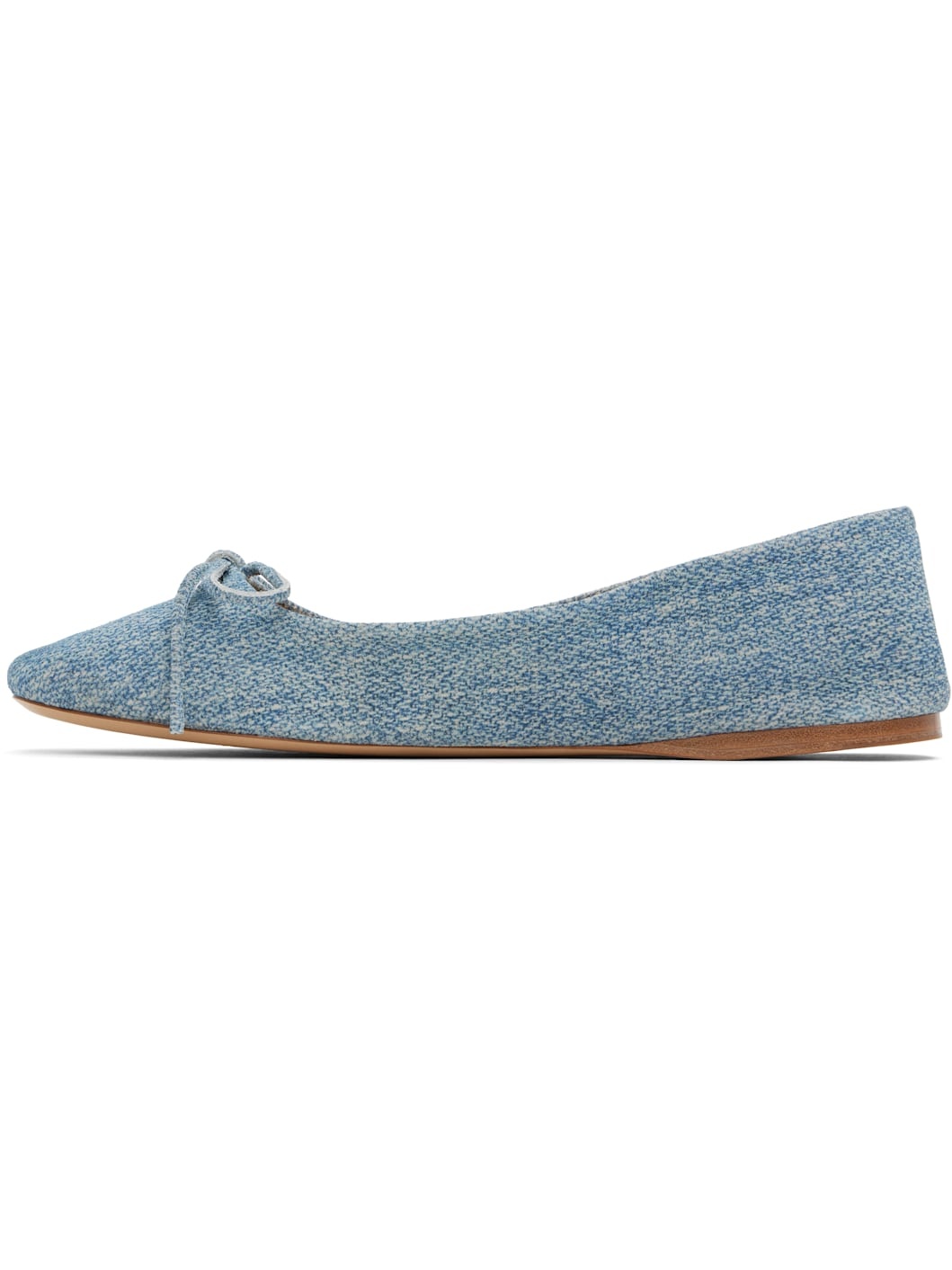 Blue Calf Suede Print Ballerina Flats - 3