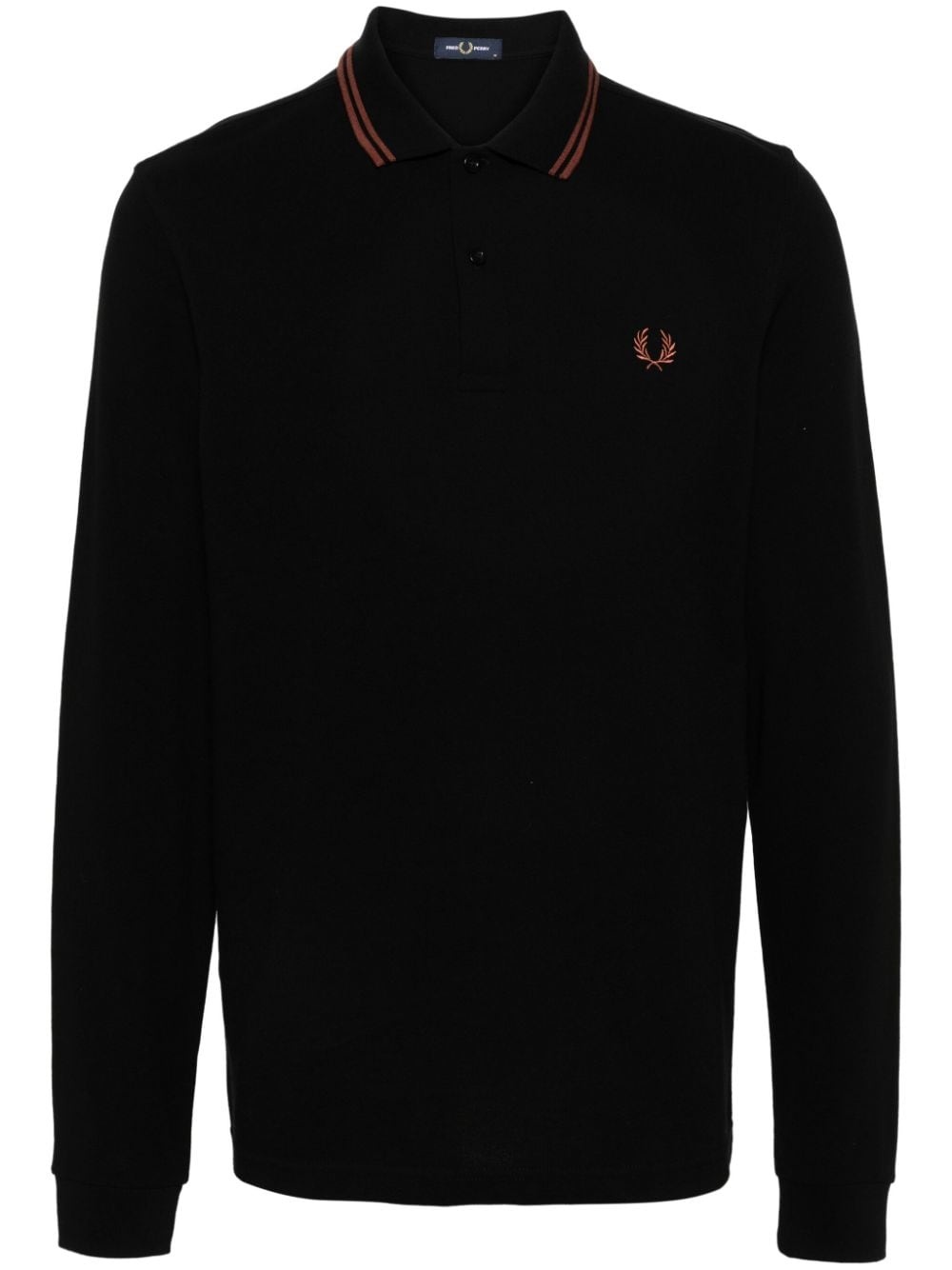 logo-embroidered cotton polo shirt - 1