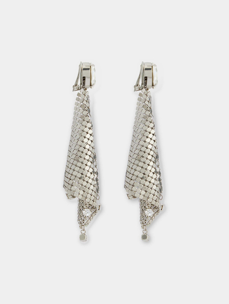 SILVER CHAINMAIL EARRINGS WITH CRYSTALS 4