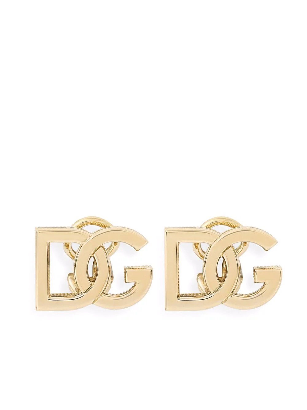 18kt yellow gold logo clip-on earrings - 1