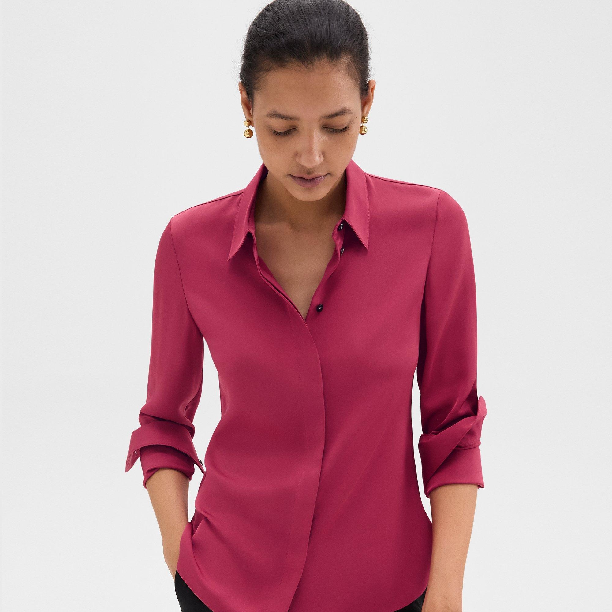 Fitted Shirt in Silk Georgette - 5
