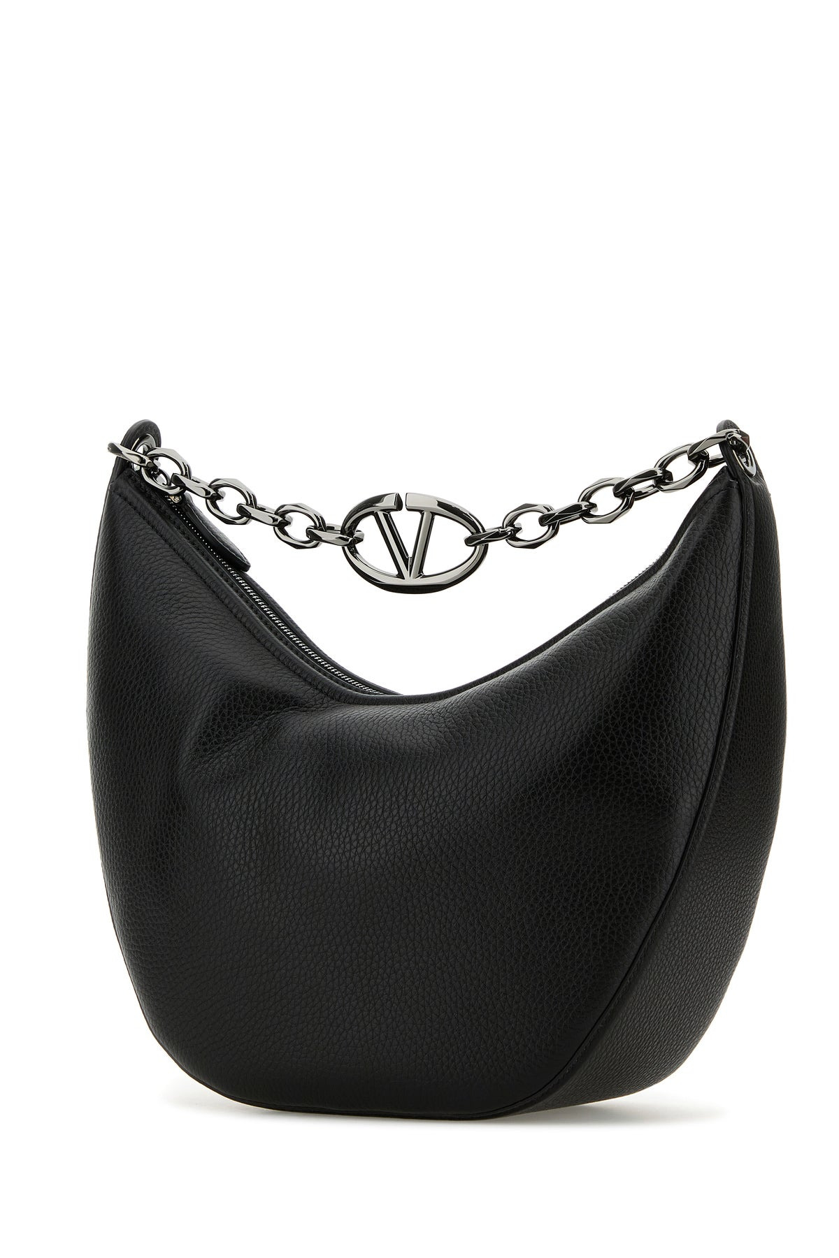 Black leather Hobo VLogo Moon shoulder bag - 2