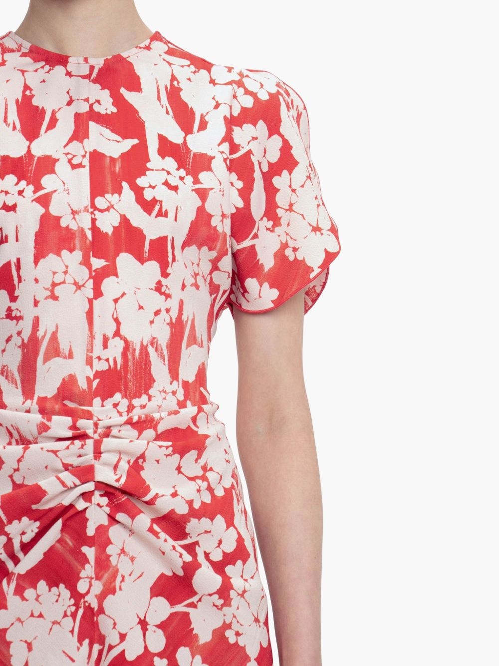 floral-print gathered mini dress - 4