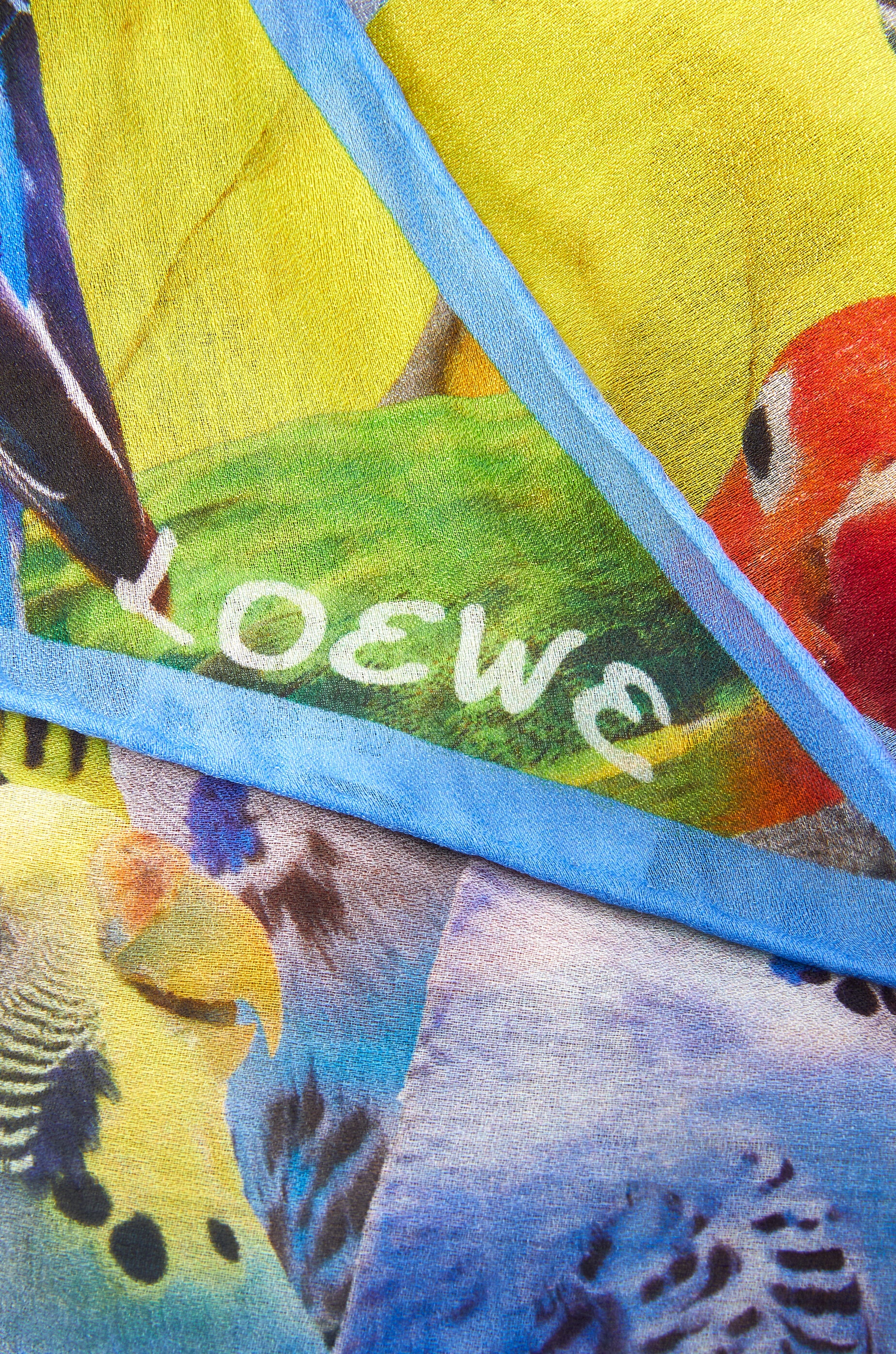Parrots diamond scarf in cotton and silk - 2