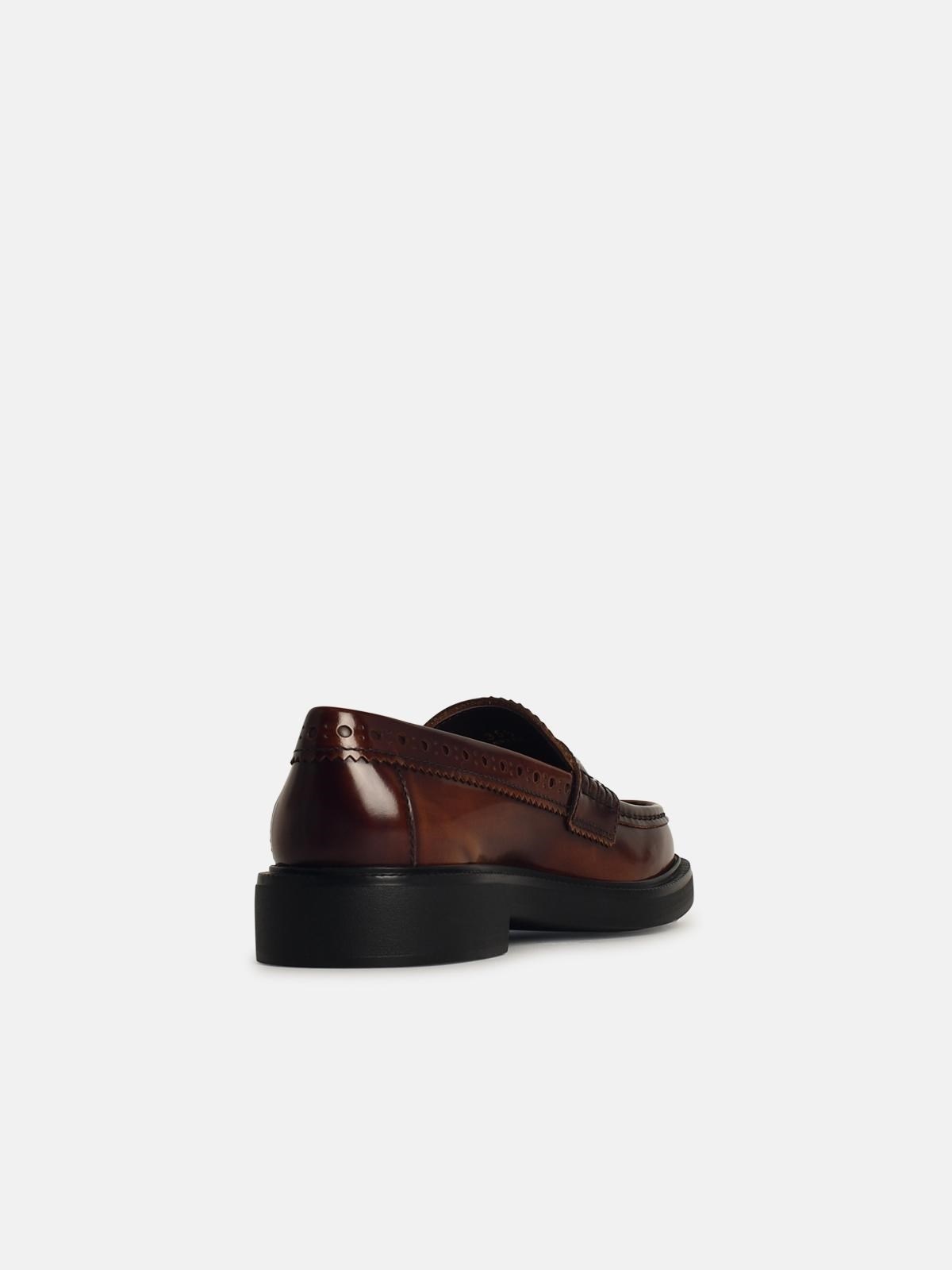 BROWN LEATHER LOAFERS - 3