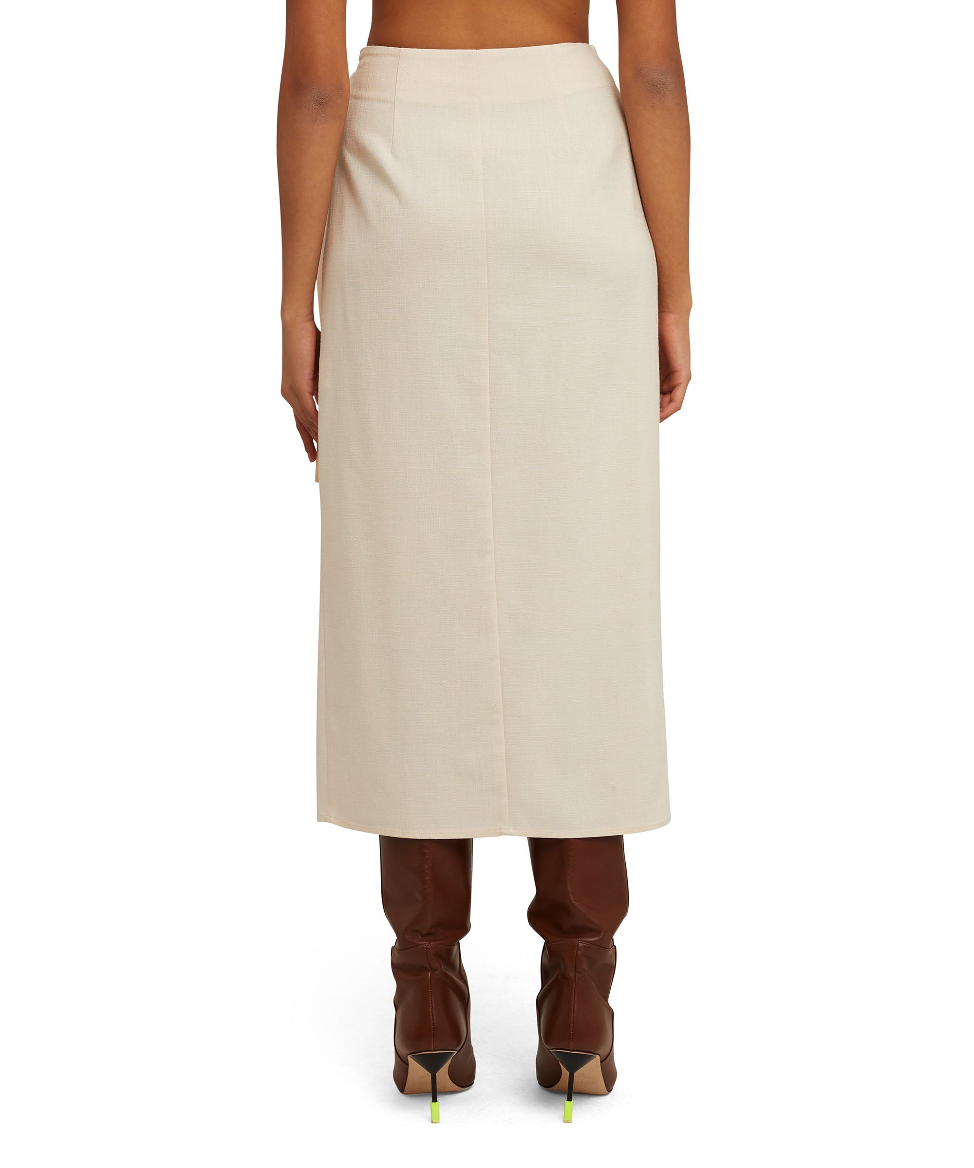 Coarse viscose midi skirt with wrap design - 2