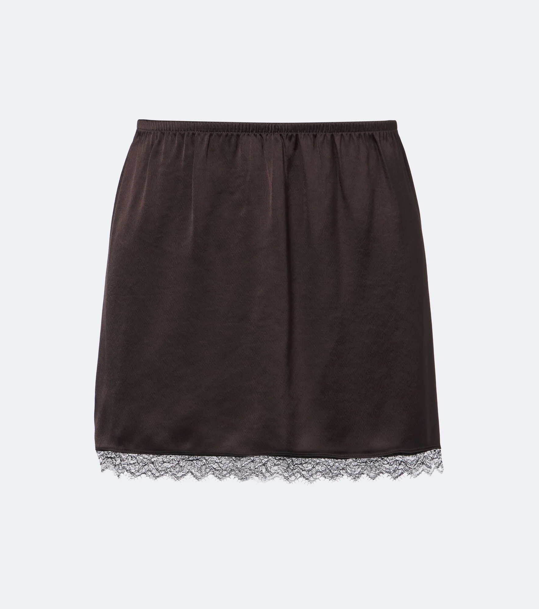 Barb lace-trimmed satin miniskirt - 1