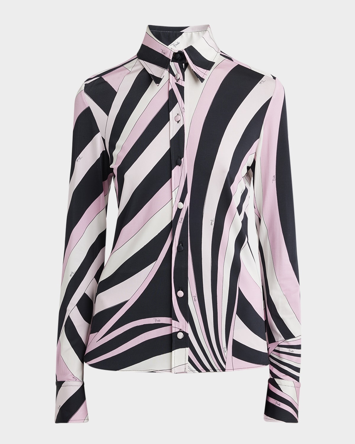 Iride-Print Butotn-Down Shirt - 1