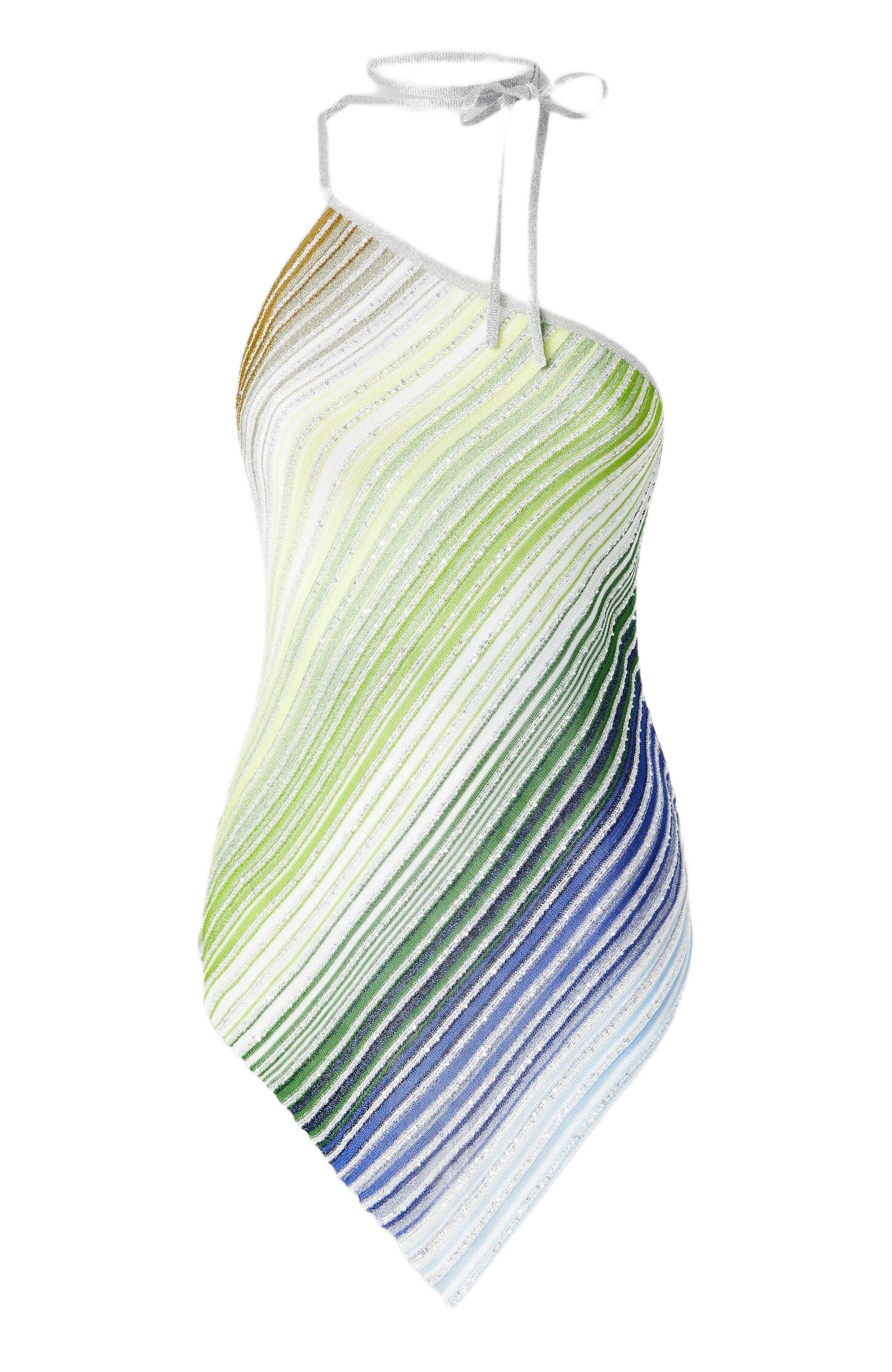 Missoni Asymmetrical One-shoulder Partial Striped Top With Sequins in Multicoloured at Nordstrom - 2