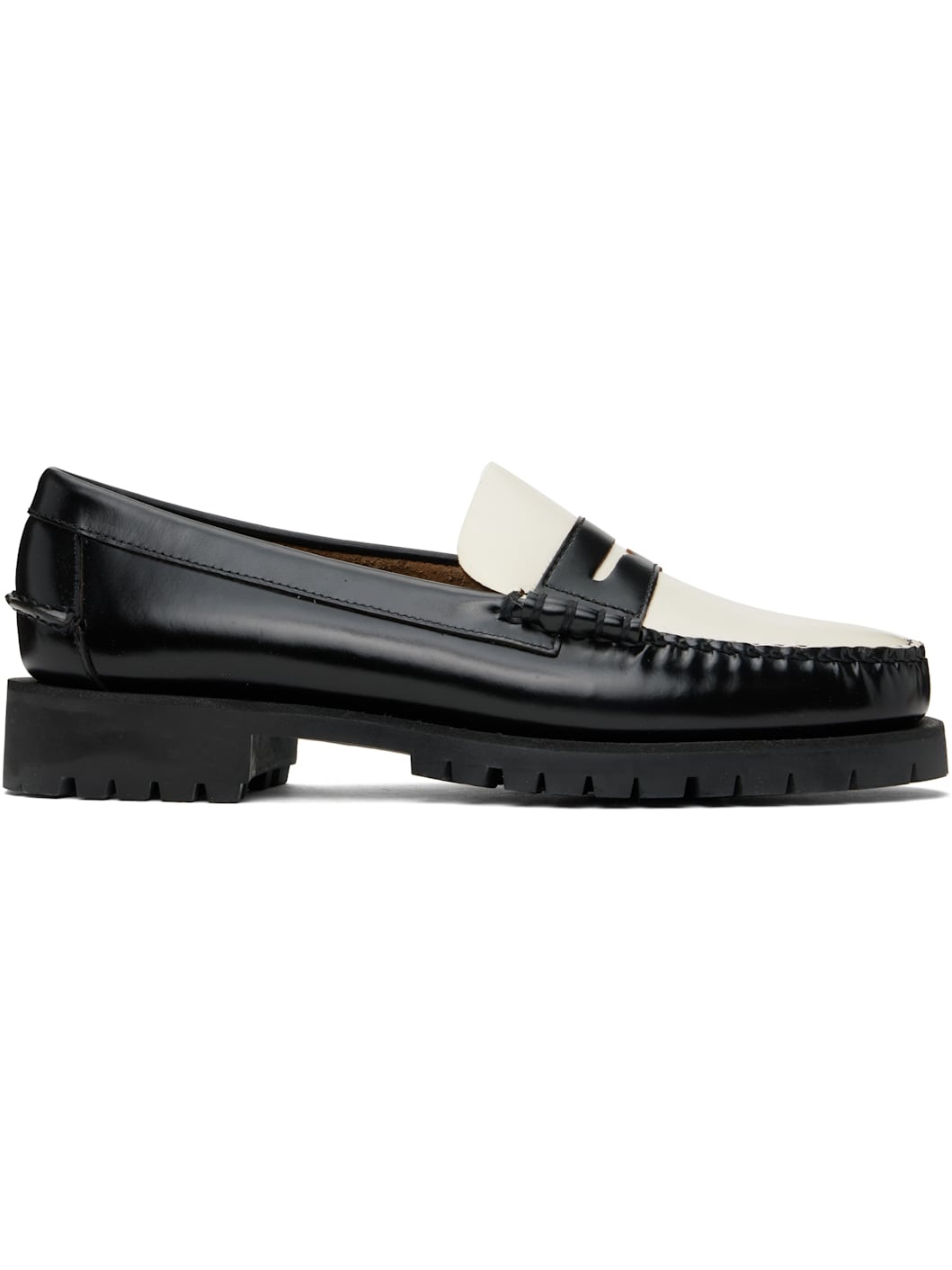 Black & White Dan Lug Loafers - 1