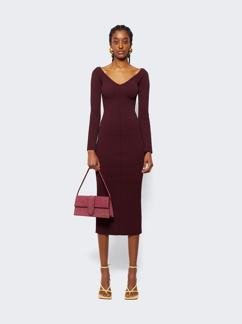 KHAITE Pia Dress Merlot Red outlook