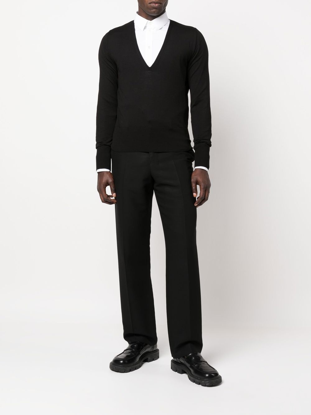 V-neck long-sleeve jumper - 2
