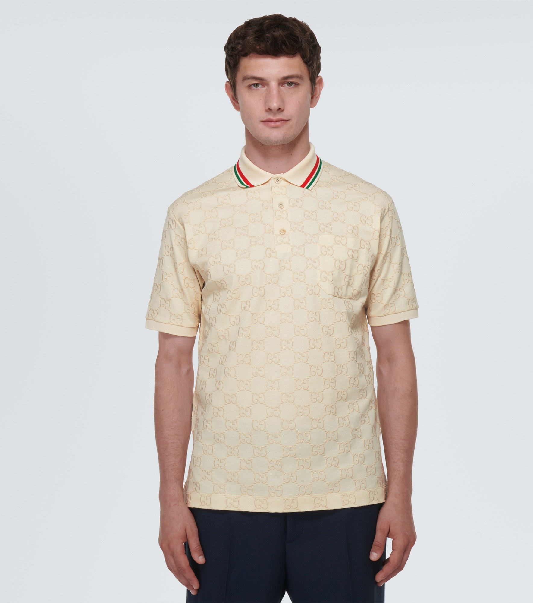 GG embroidered polo top - 3