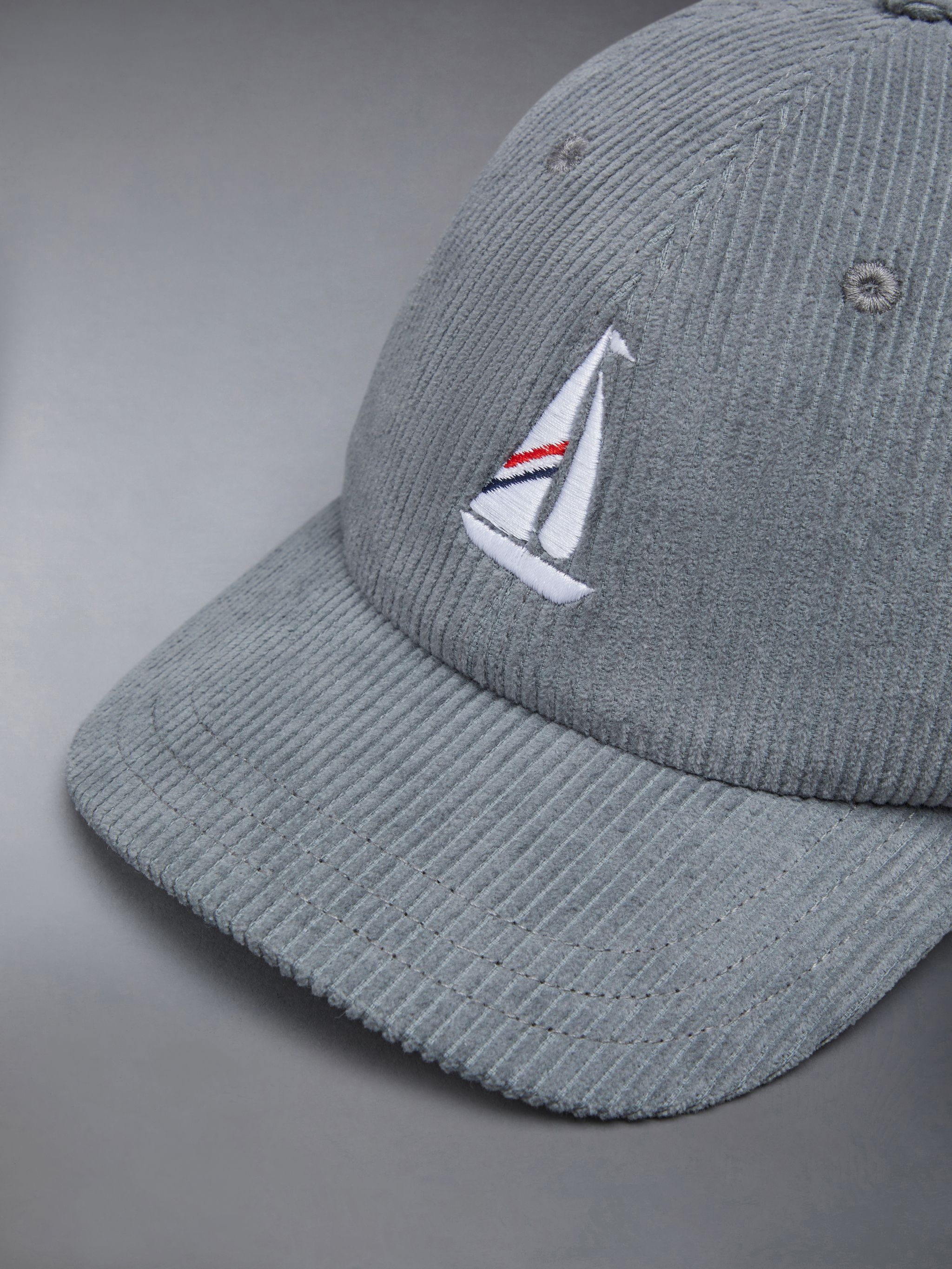 Corduroy Sailboat Embroidery Baseball Hat - 4