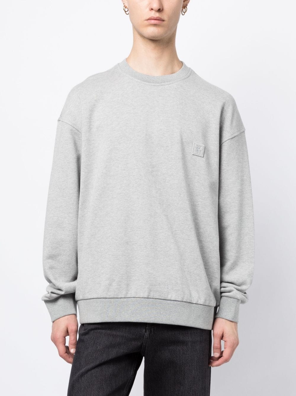 logo-embossed cotton sweatshirt - 3