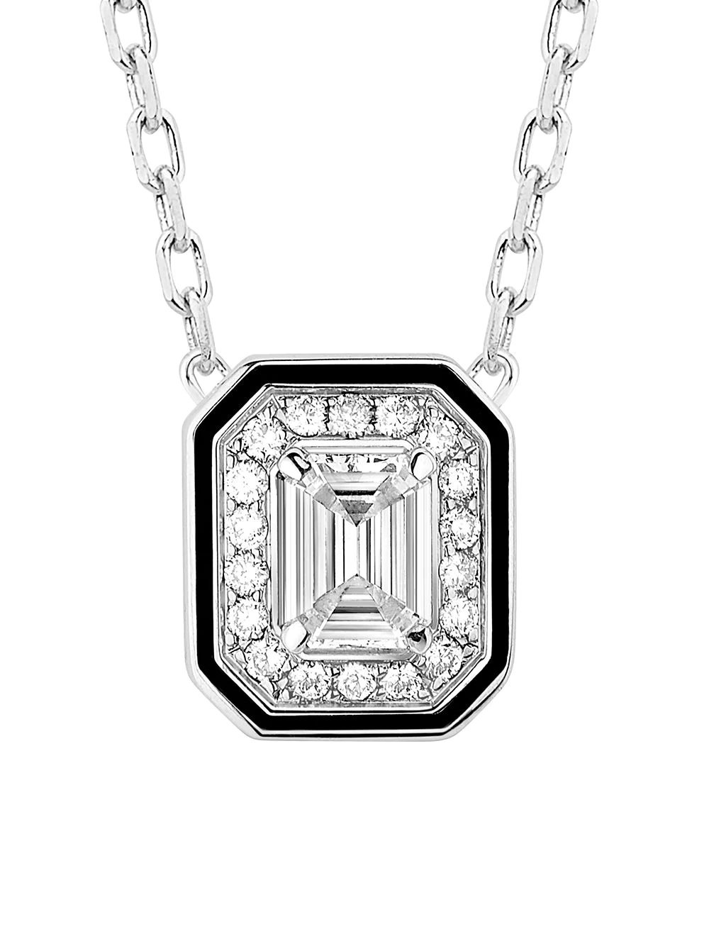 18kt white gold diamond Liseré pendant necklace - 2