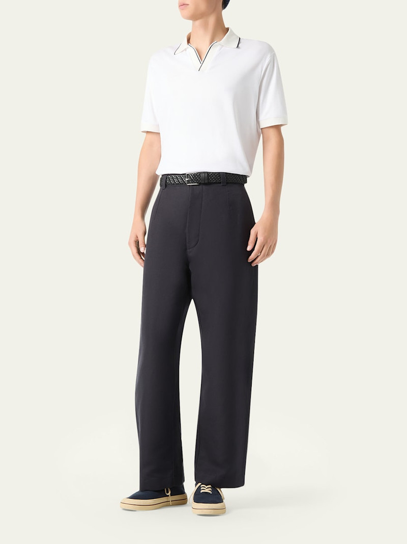 Loro Piana Men's Tremezzo Cotton Johnny Collar Polo Sweater outlook