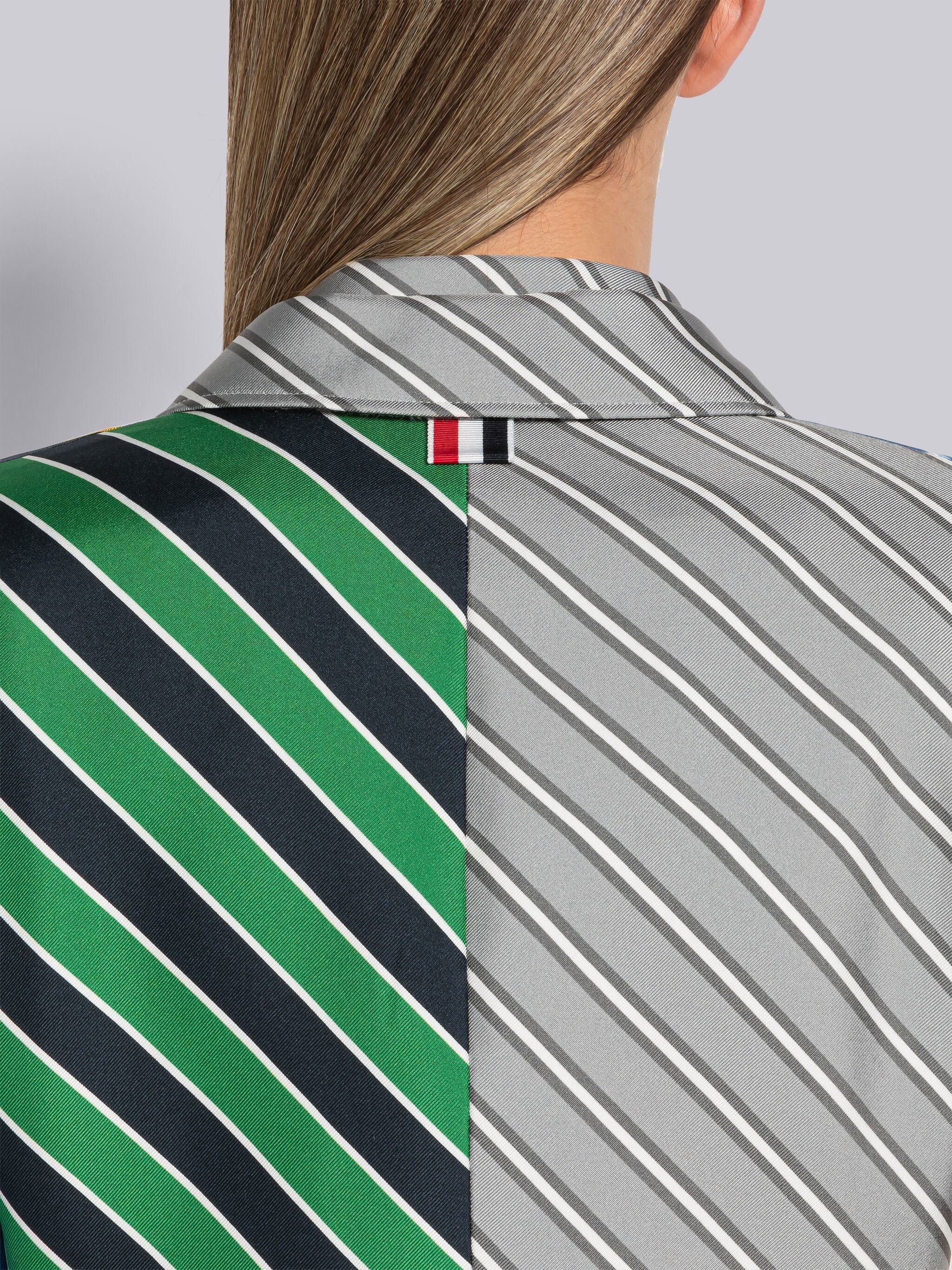Fun-Mix Awning Stripe Silk High Armhole Sport Coat - 5