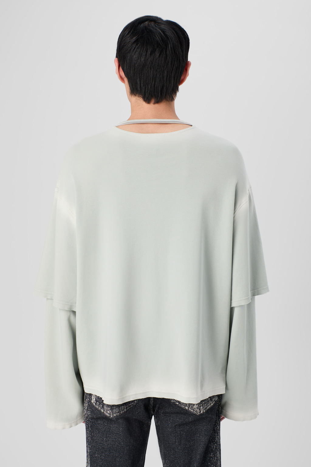 Faded gray organic cotton long sleeve T-Shirt - 3
