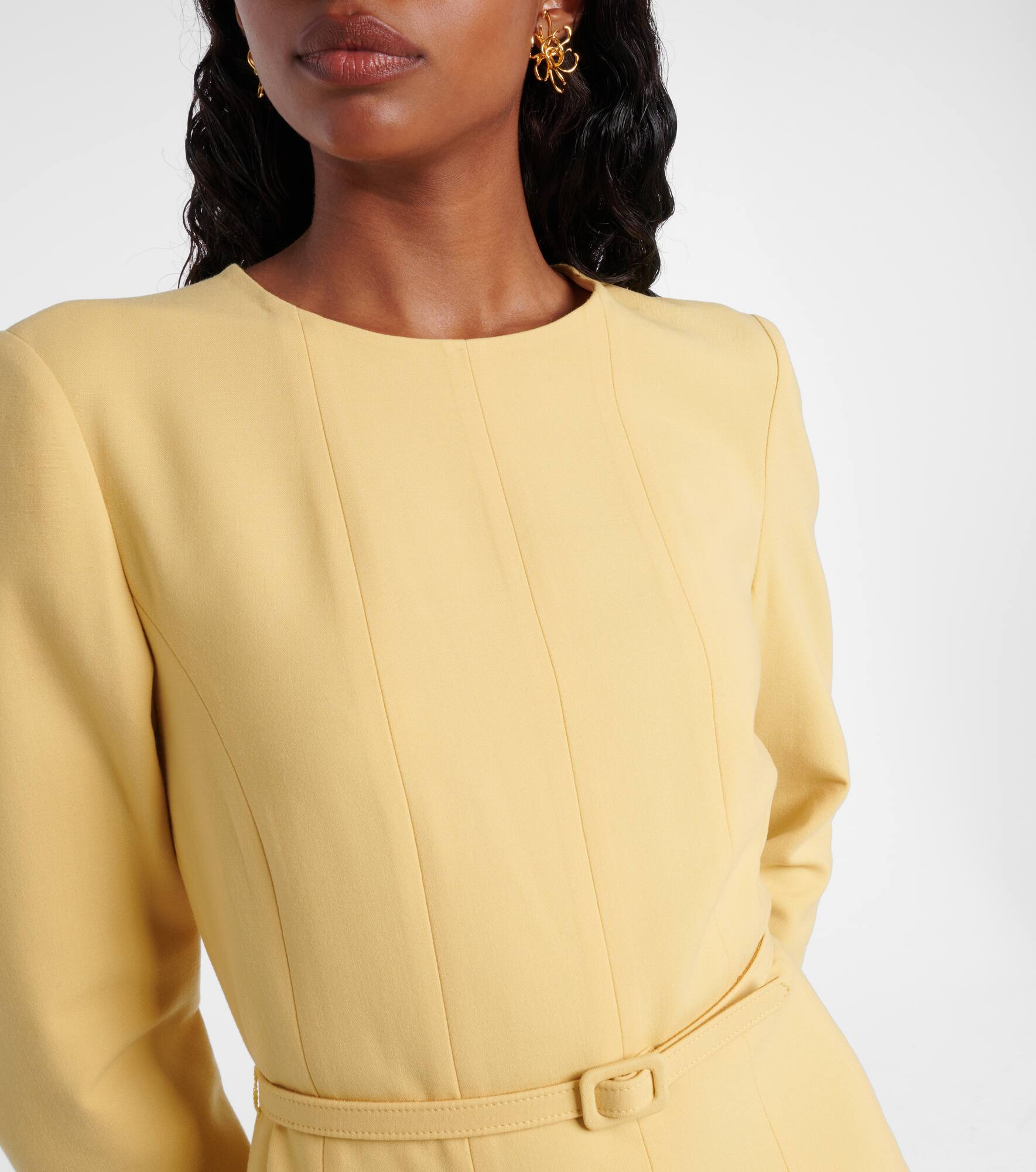 Pleated crêpe midi dress - 4