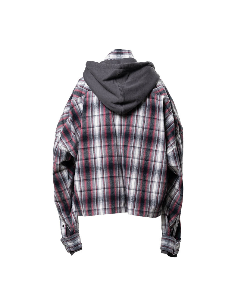 Hoodie Combine Checkered Shirt 23