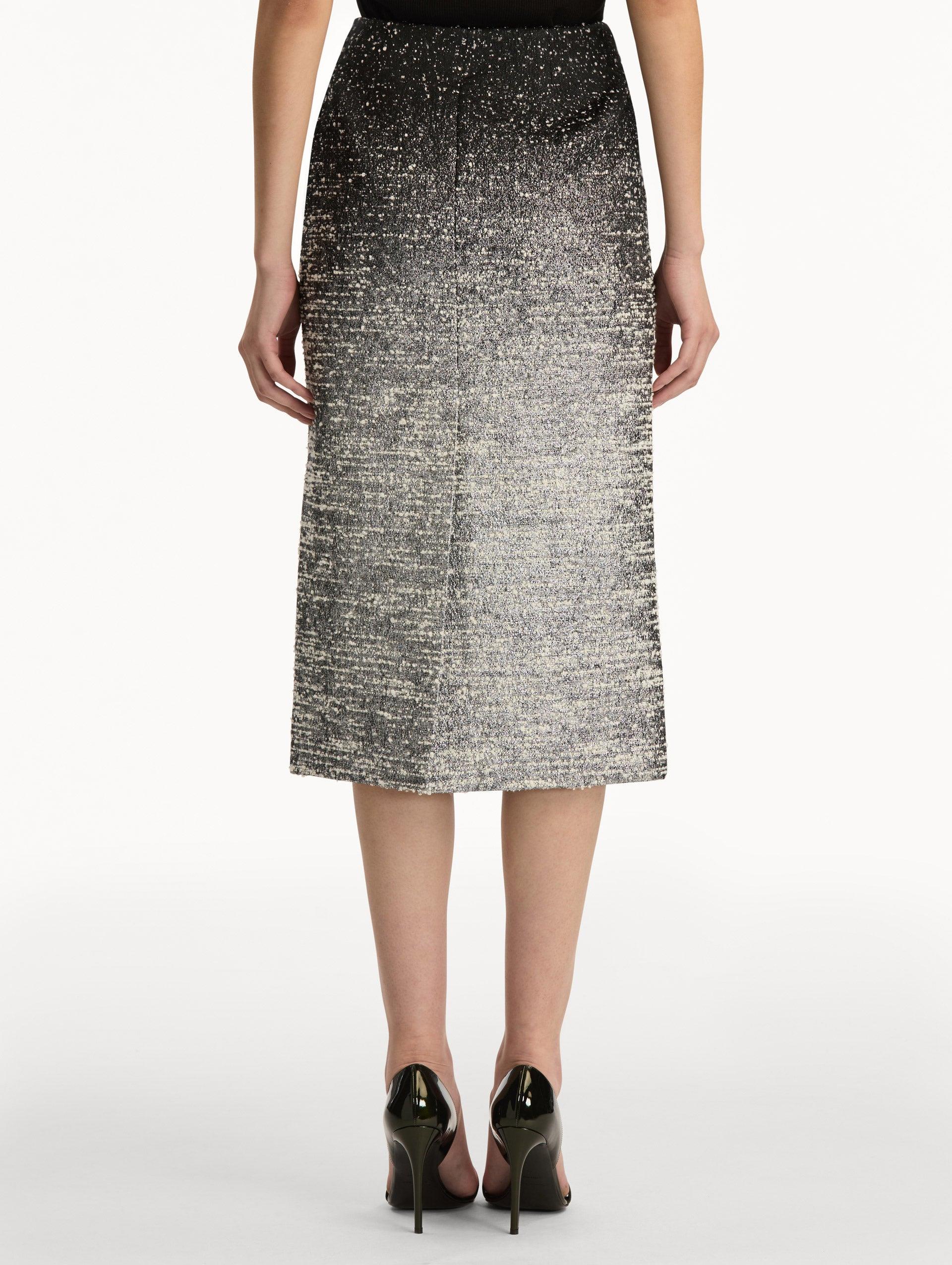 OMBRÉ LUREX BOUCLÉ JACQUARD SKIRT - 3